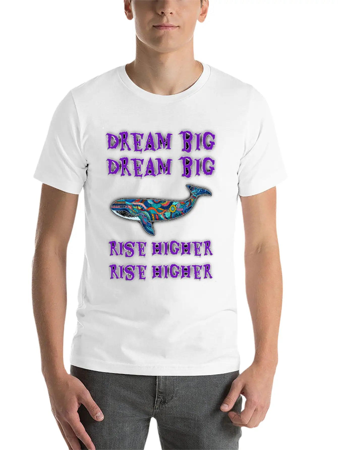 Dream Big, Rise Higher Unisex Casual T-Shirt – Clean Design For Daily Comfort