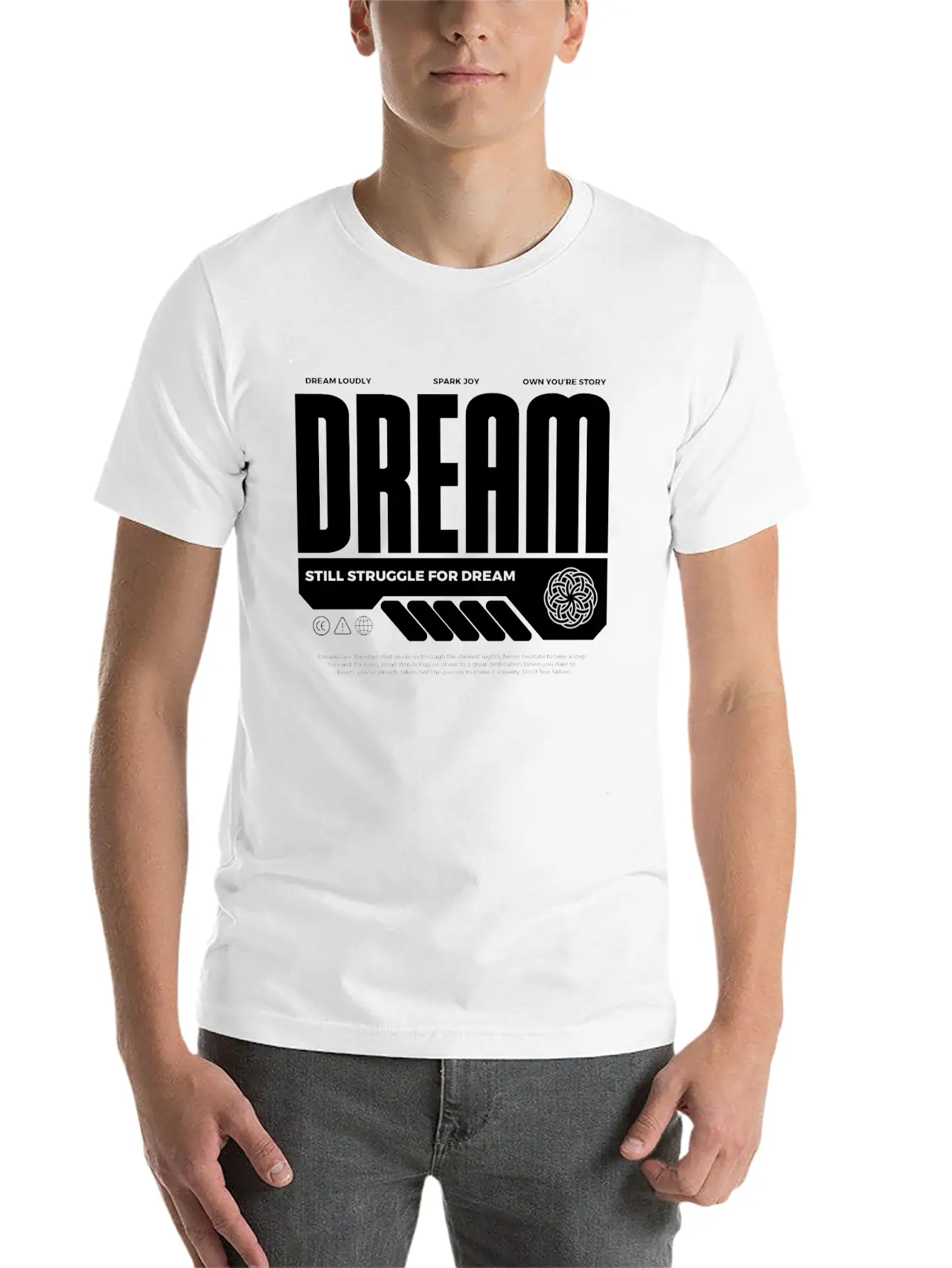 Dream Logo Design Unisex Short Sleeve Soft Cotton T-Shirt – Casual Everyday Wear