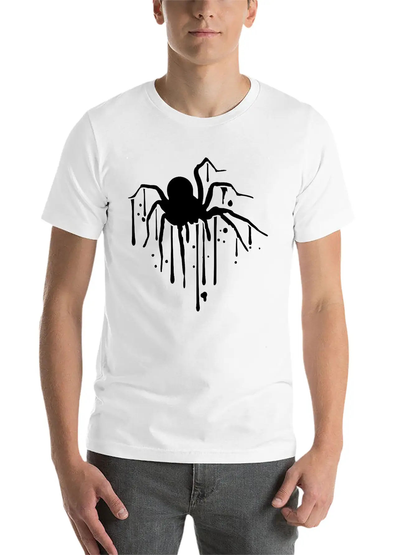 Drop Spider Blood Graffiti Design Clip Art Logo Di Stylish Everyday T-Shirt – Unisex Basic Cotton Tee