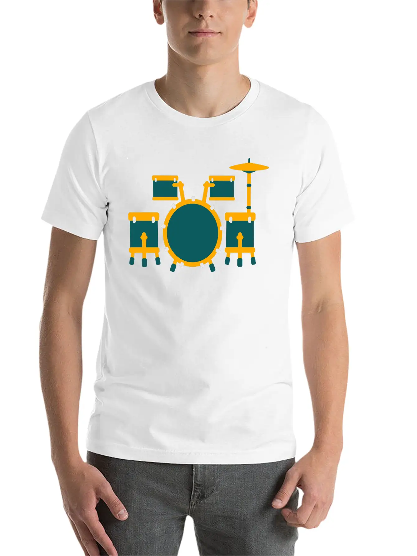 Drum Unisex Short Sleeve Soft Cotton T-Shirt – Casual Everyday Wear
