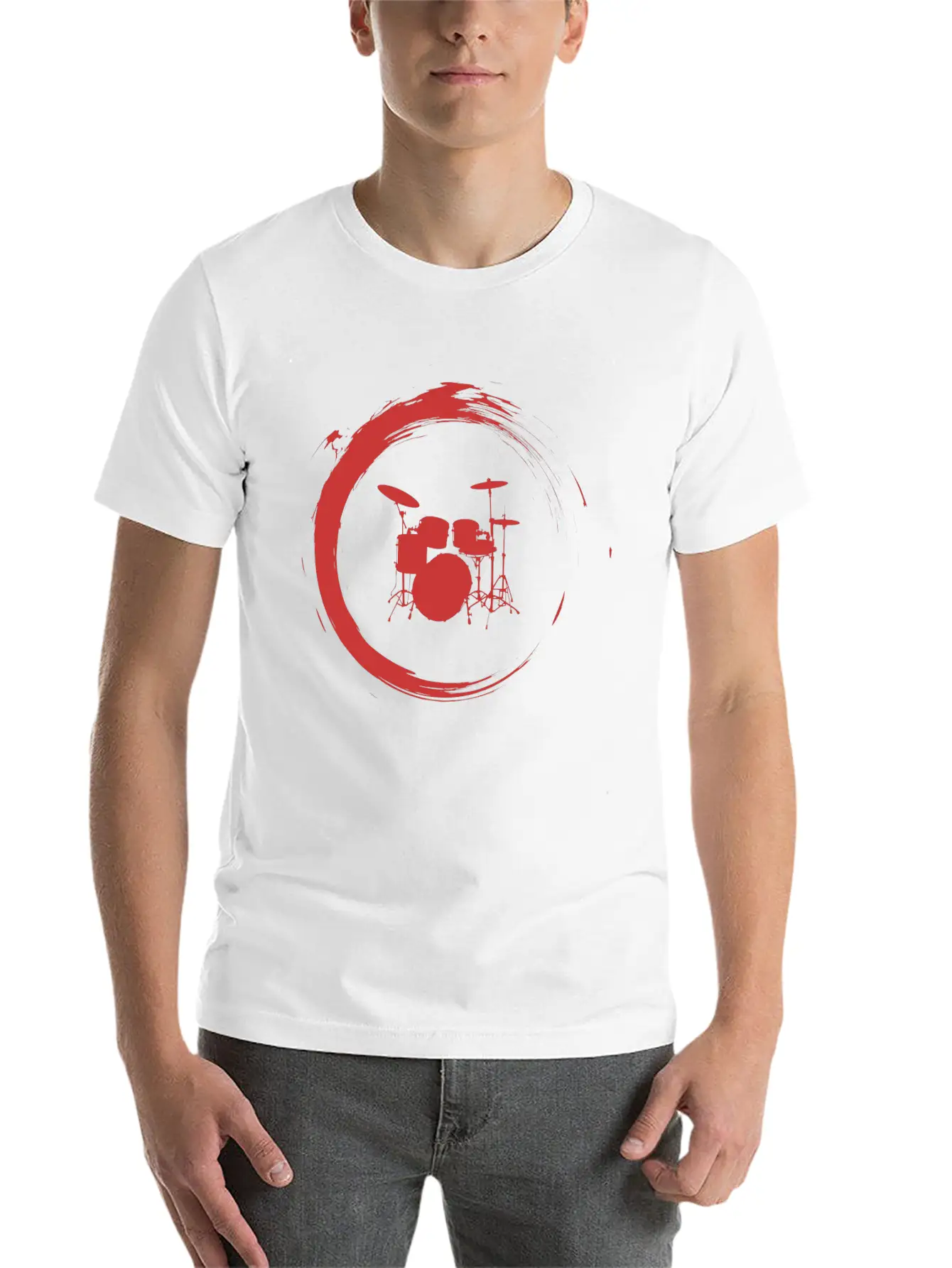Drums Unisex Short Sleeve Soft Cotton T-Shirt – Casual Everyday Wear