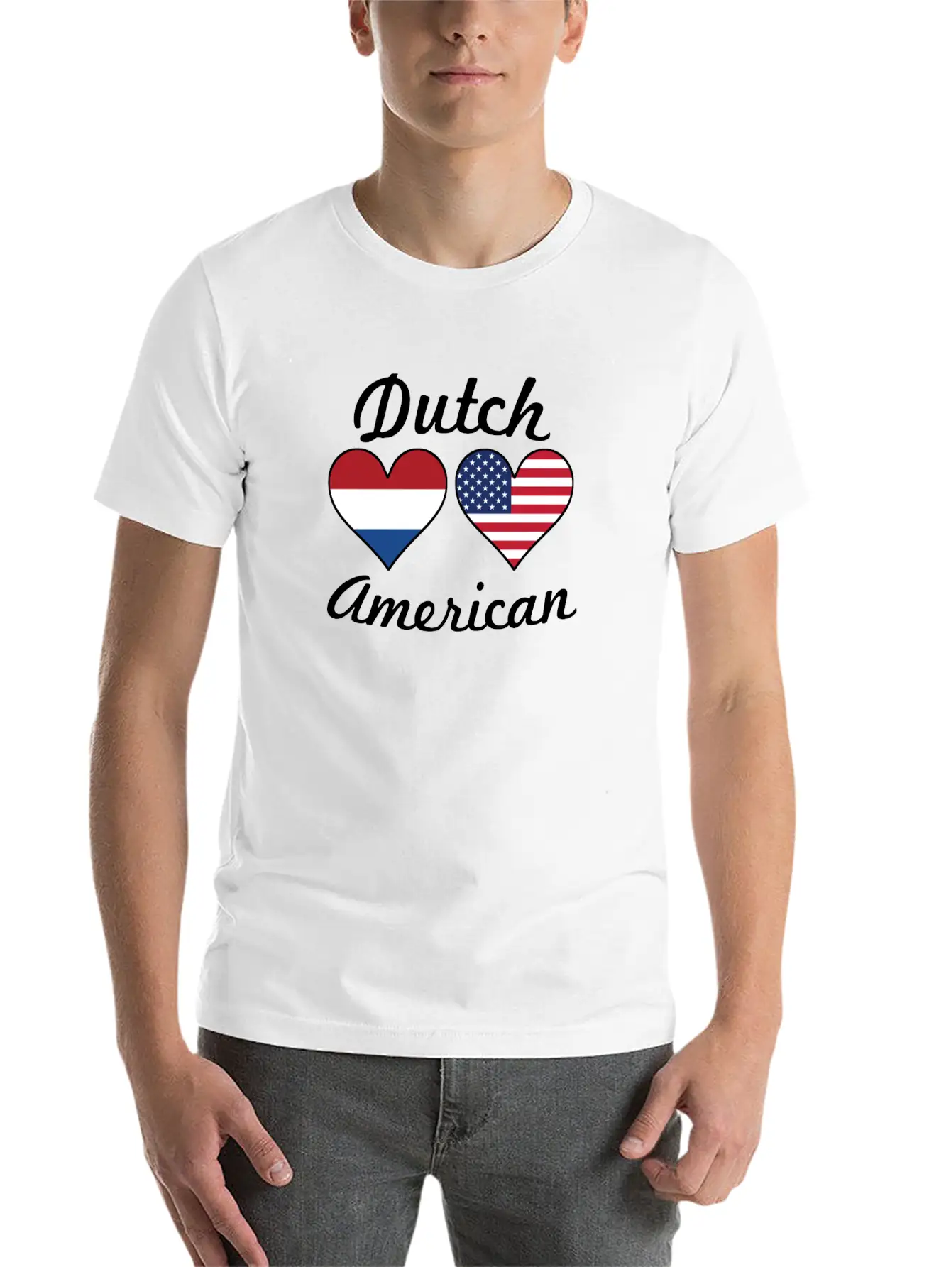 Dutch American Flag Hearts Timeless Short Sleeve Tee – Comfy And Minimalist Design
