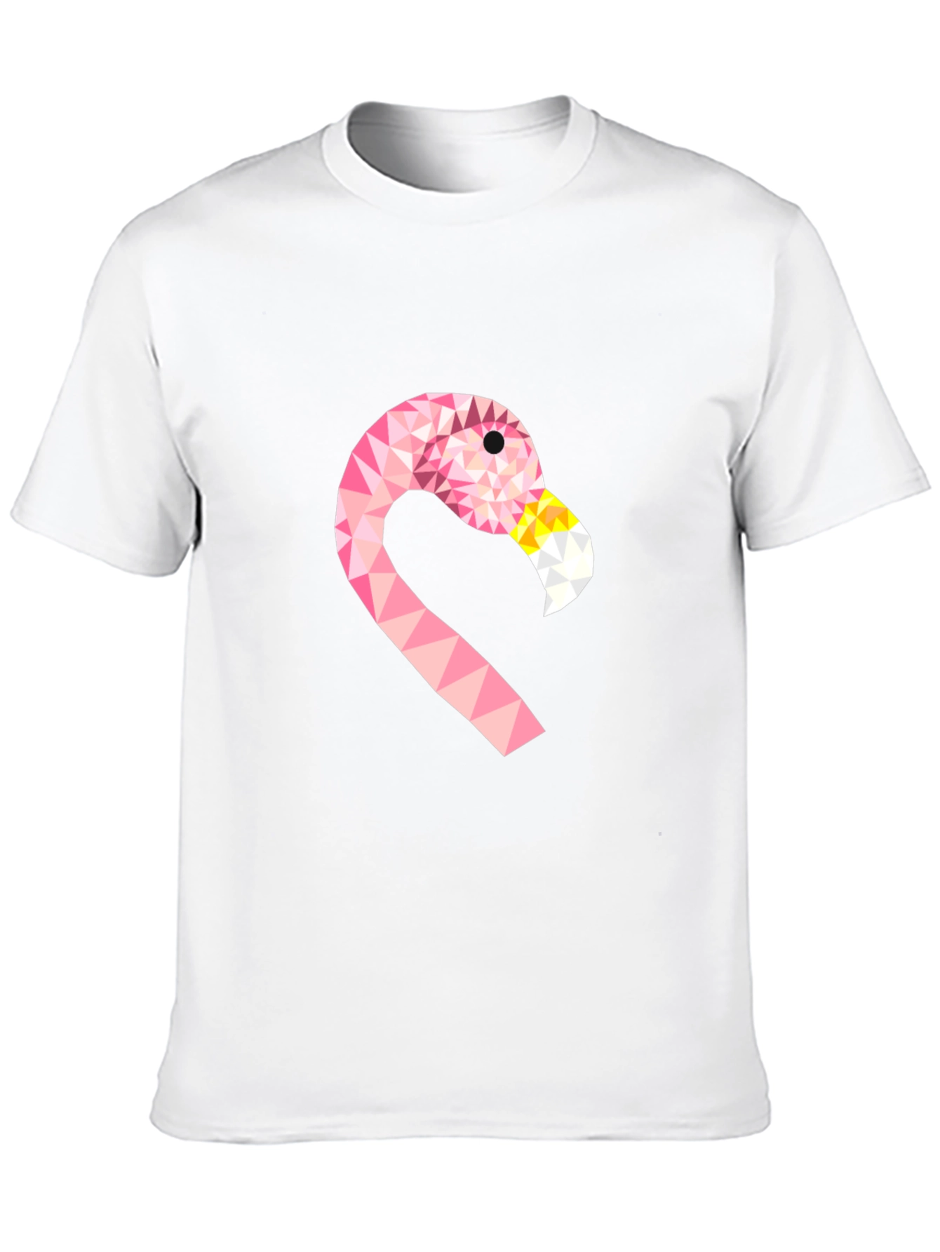 Geometric Flamingo Tee - Black Cotton Blend
