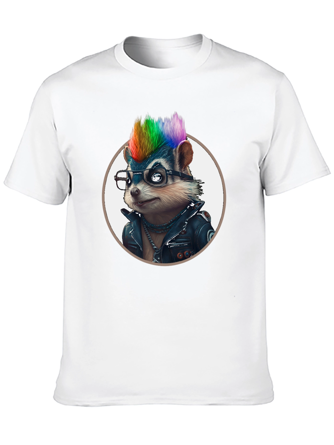 Cool Hedgehog in Leather Jacket Graphic Tee