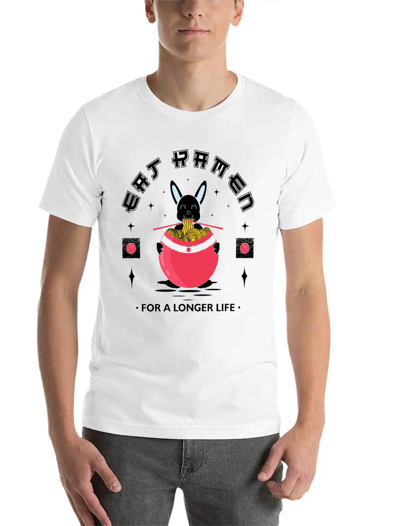 Eat Ramen For A Longer Lıfe Basic Graphic T-Shirt – Daily Comfort In Soft Cotton