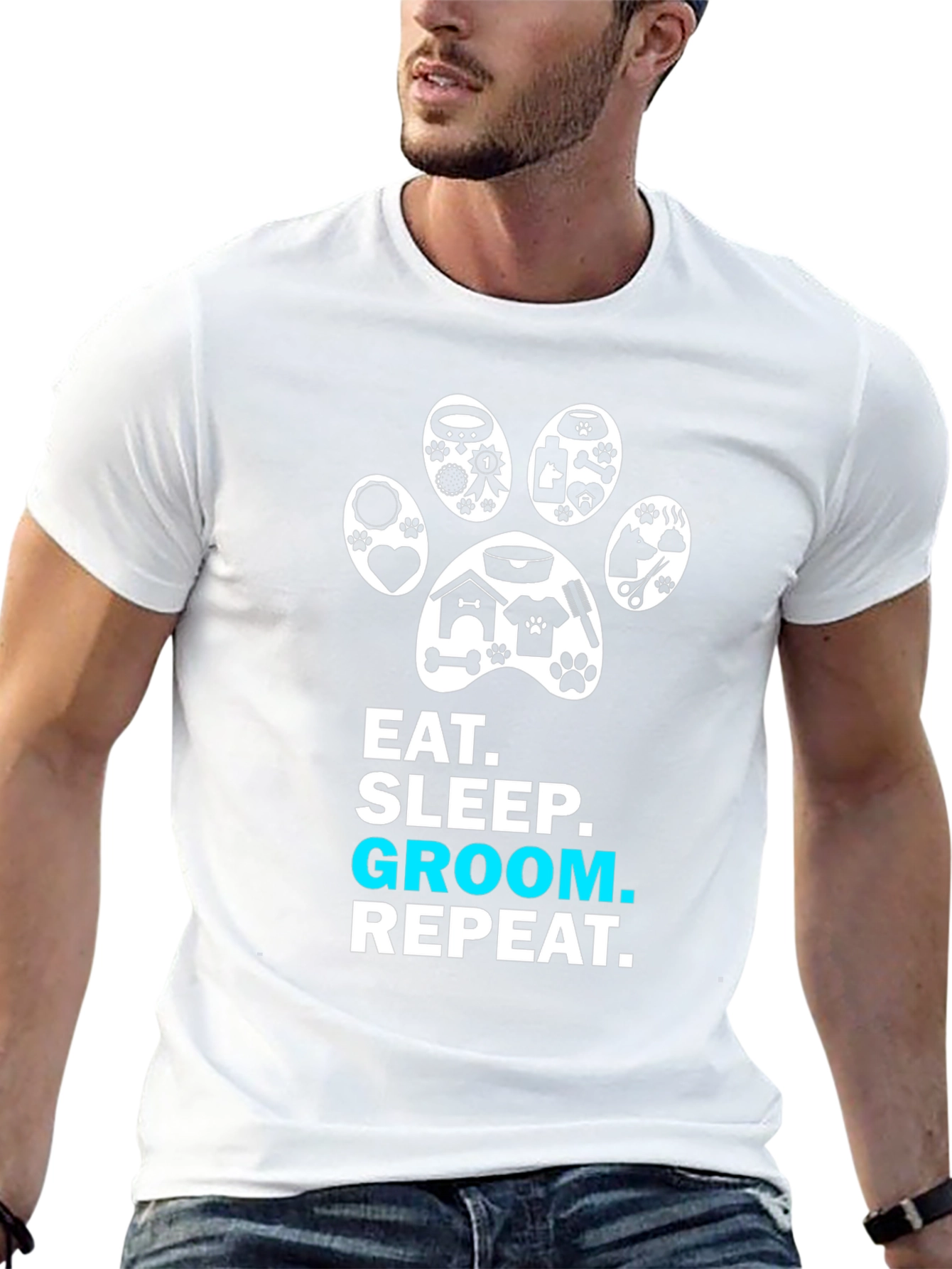 Eat Sleep Groom Repeat Dog Lover T-Shirt
