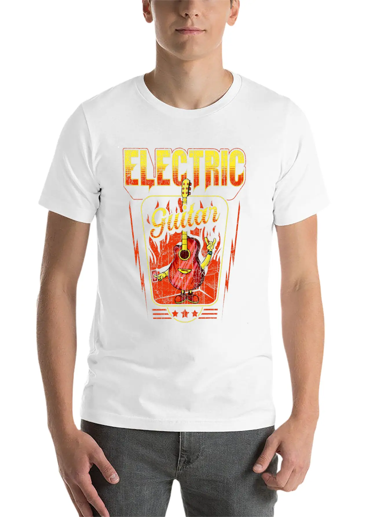 Electric Guitar Rock Unisex Casual T-Shirt – Clean Design For Daily Comfort