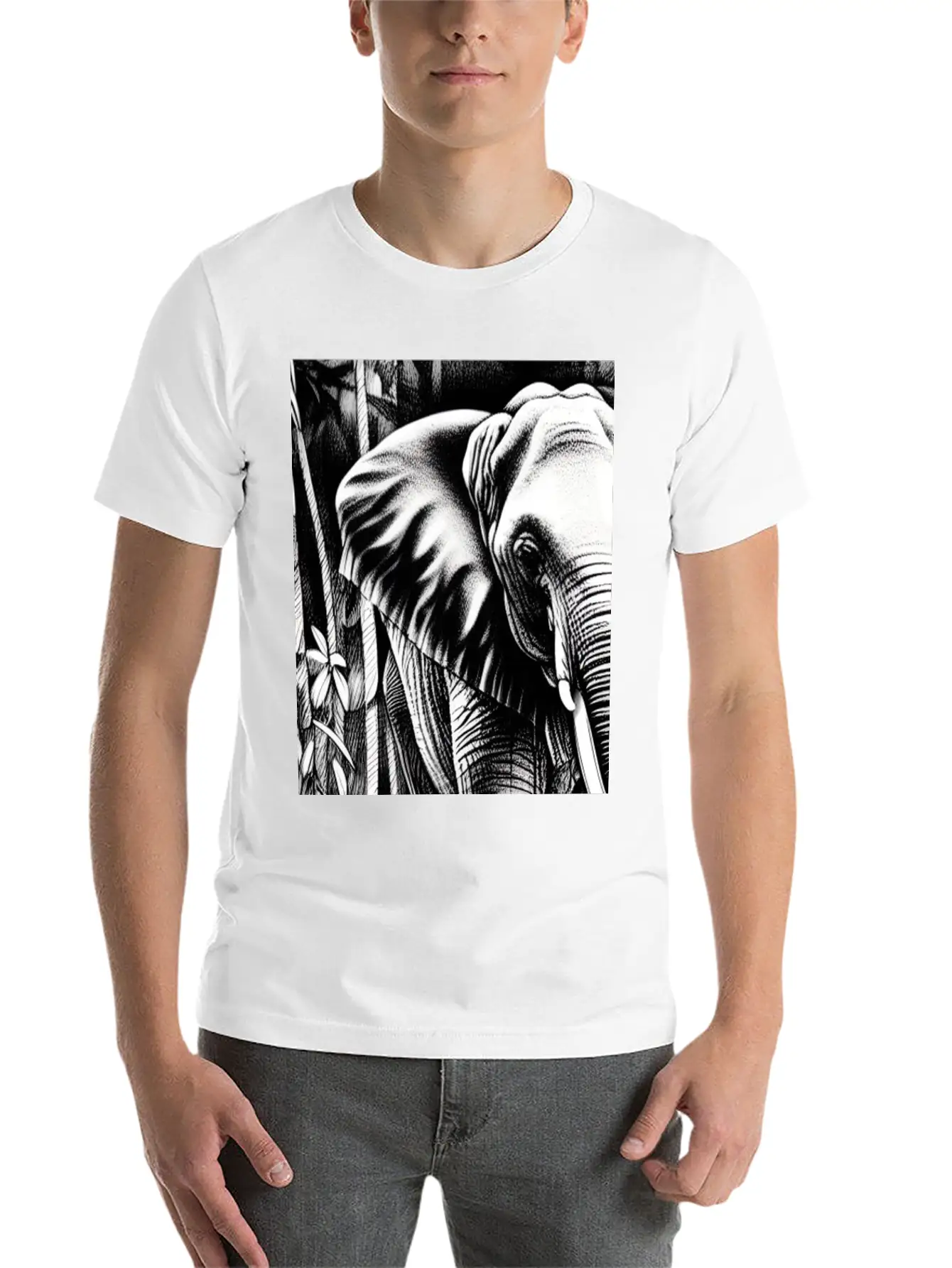 Elephant In The Jungle Stylish Everyday T-Shirt – Unisex Basic Cotton Tee