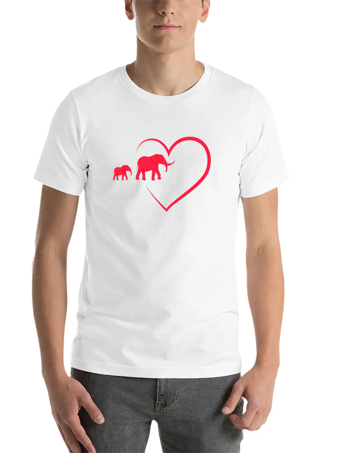 Elephant ,Inkblot Elephants,Heart And 2 Elephants Essential Unisex Summer Tee – Soft Cotton Casual Fit