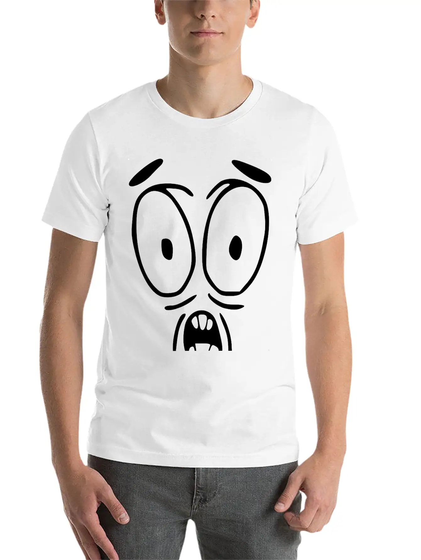 Emojis Sketch Surprised Essential Unisex Summer Tee – Soft Cotton Casual Fit