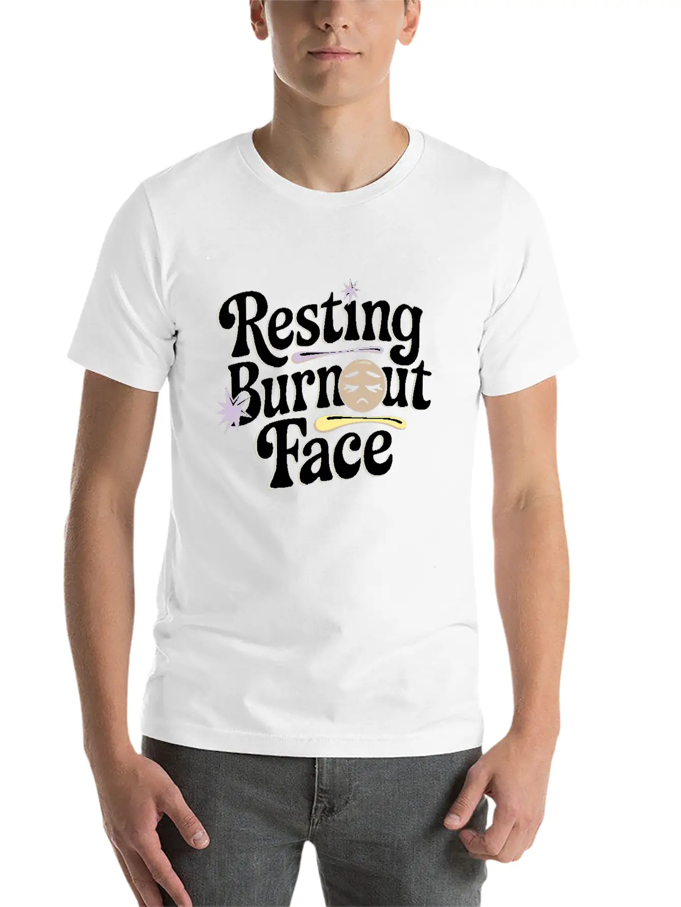 Emotional Burnout Humor Funny Stress Quotes Unisex Short Sleeve Soft Cotton T-Shirt – Casual Everyday Wear