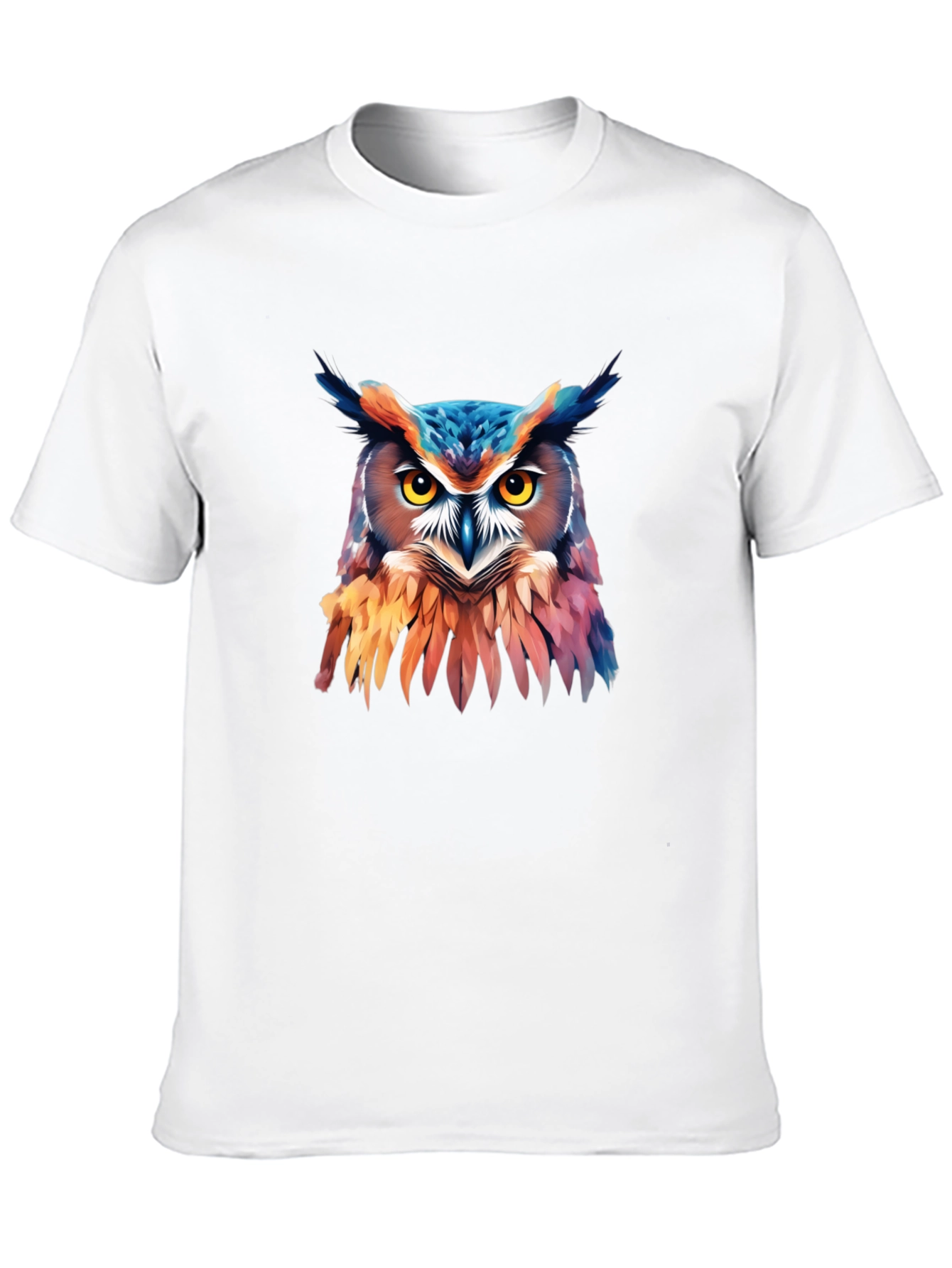 Vivid Owl Graphic Print Black T-Shirt