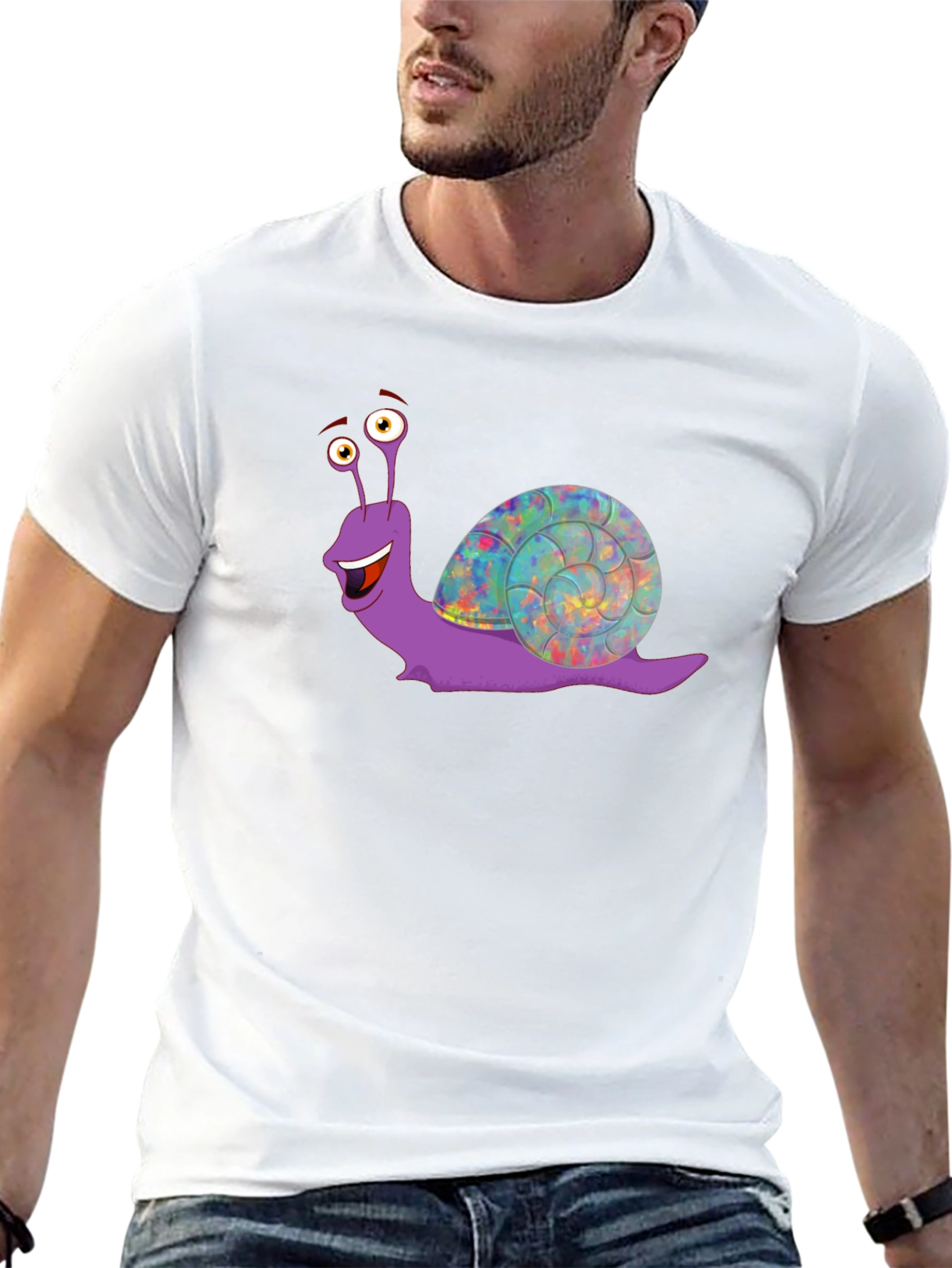 Funny Snail Graphic T-Shirt - Black