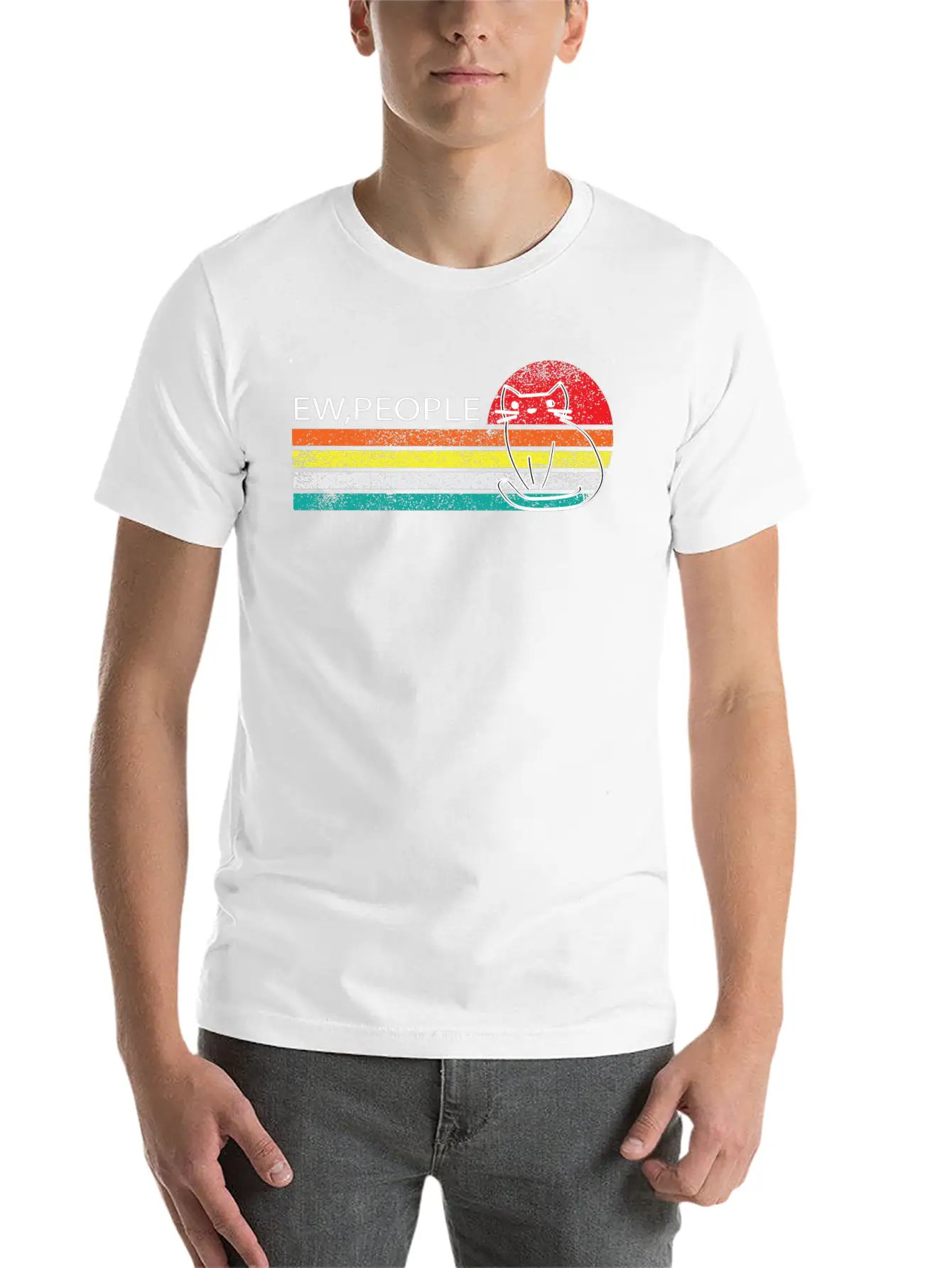 Ew,People -ew, People Meowy Essential Unisex Summer Tee – Soft Cotton Casual Fit