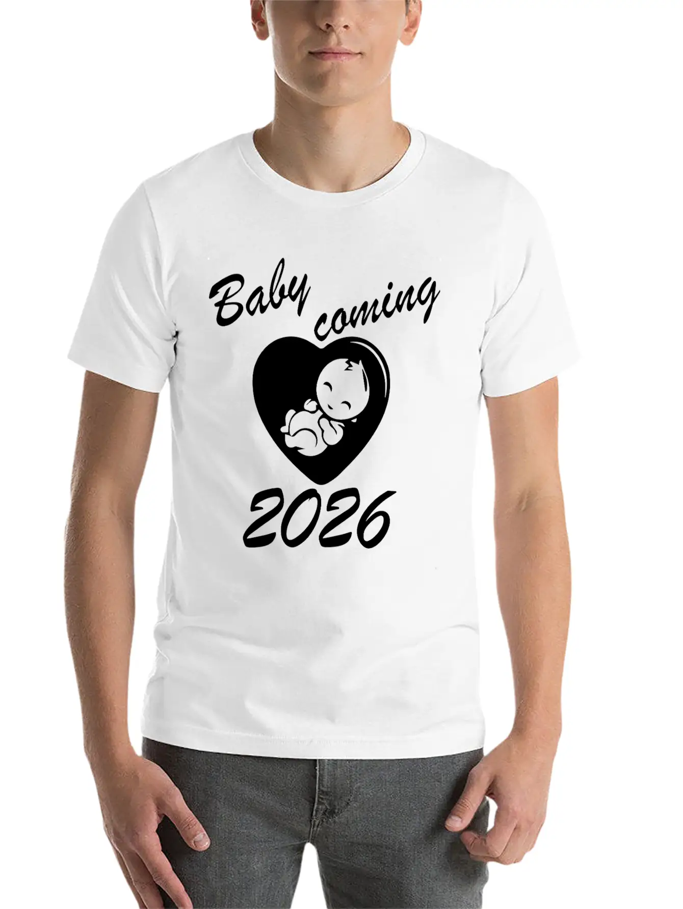 Exciting Baby Coming 2026 Announcement Essential Unisex Summer Tee – Soft Cotton Casual Fit