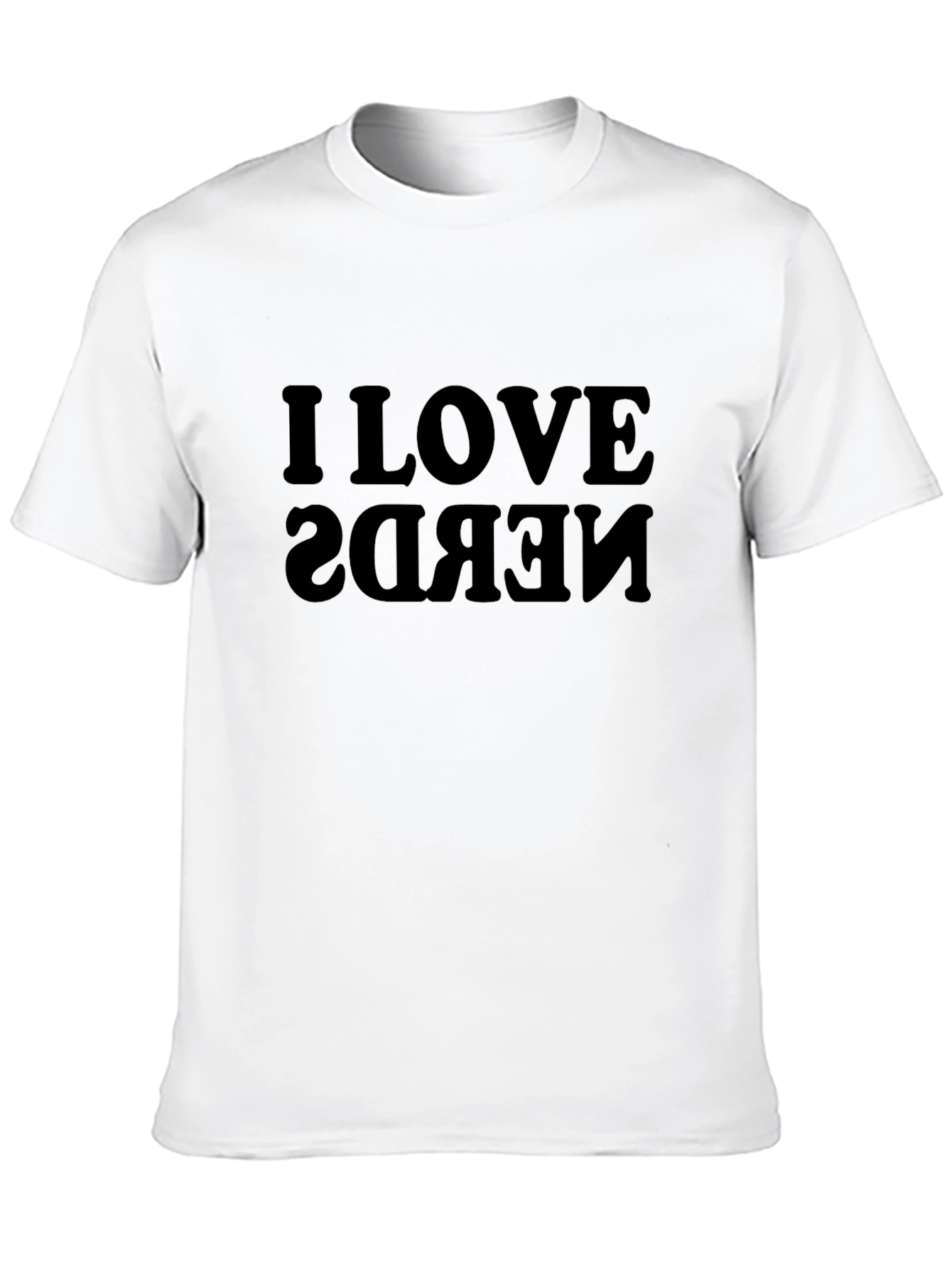 I Love Nerds Mens Black Graphic Tee Shirt