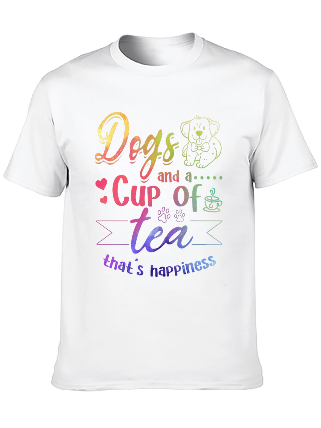 Dogs and a Cup of Tea Happiness T-Shirt