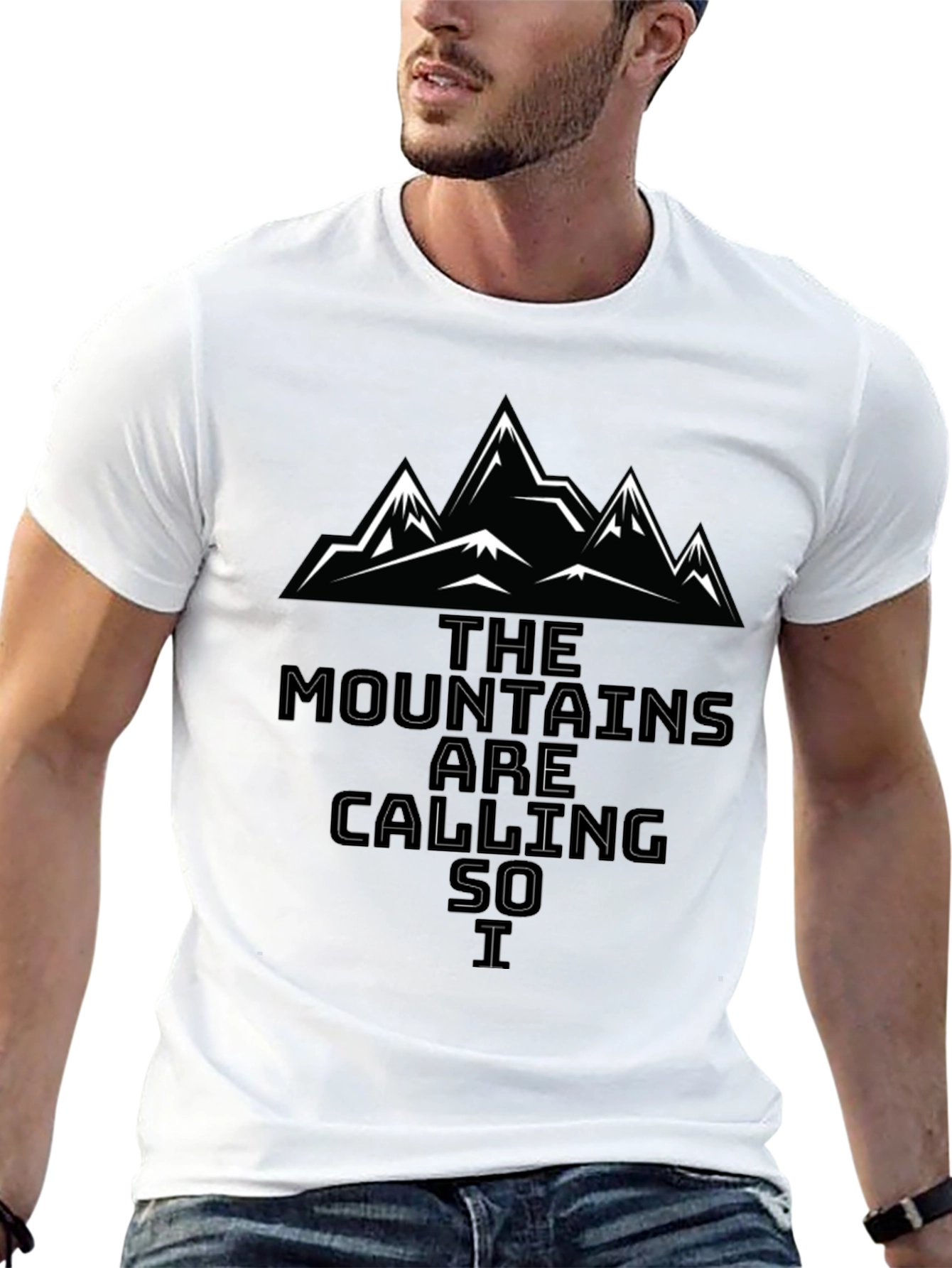 Mountains are Calling Graphic Tee - Black