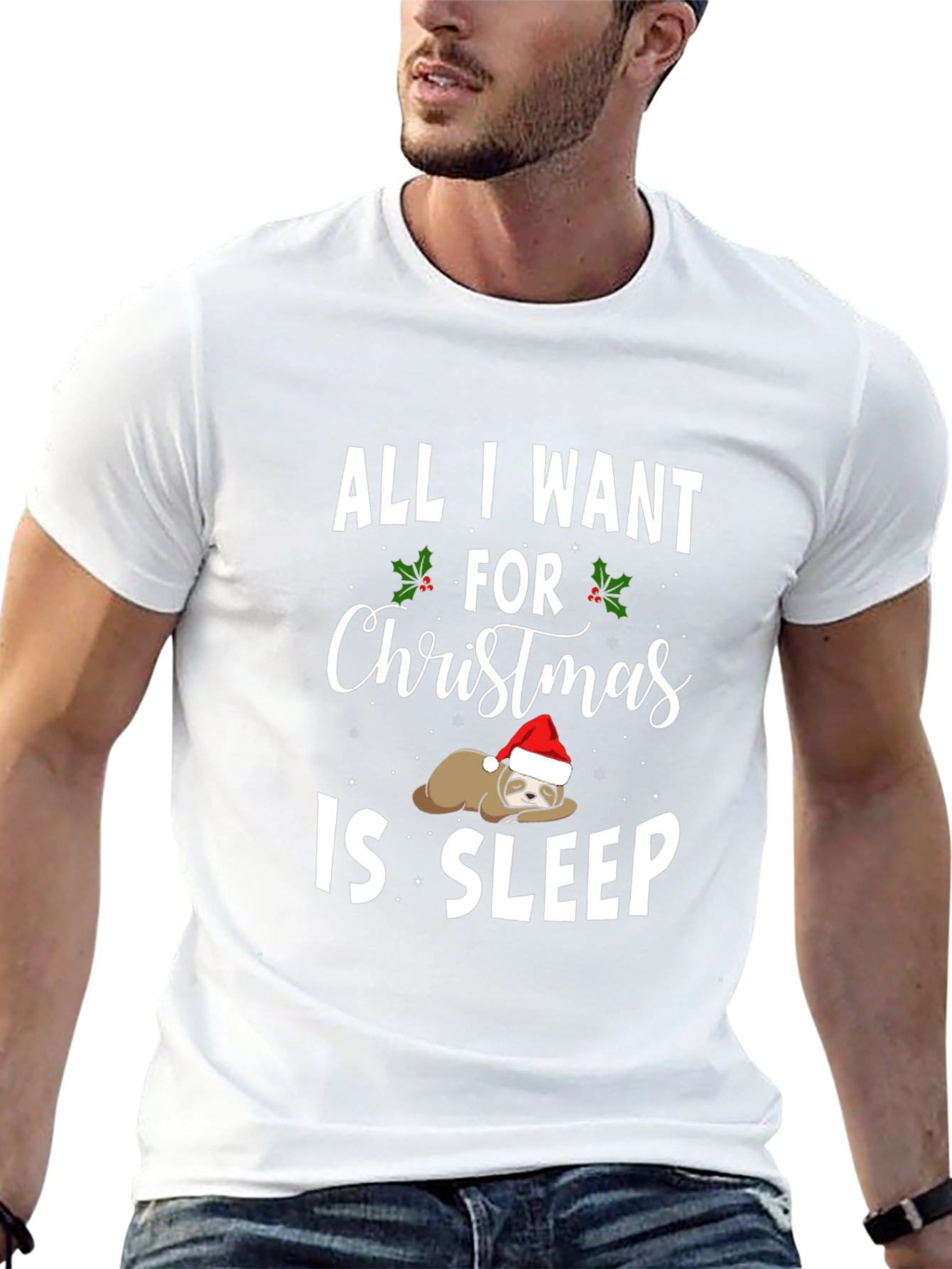 All I Want For Christmas Sleep Sloth T-Shirt