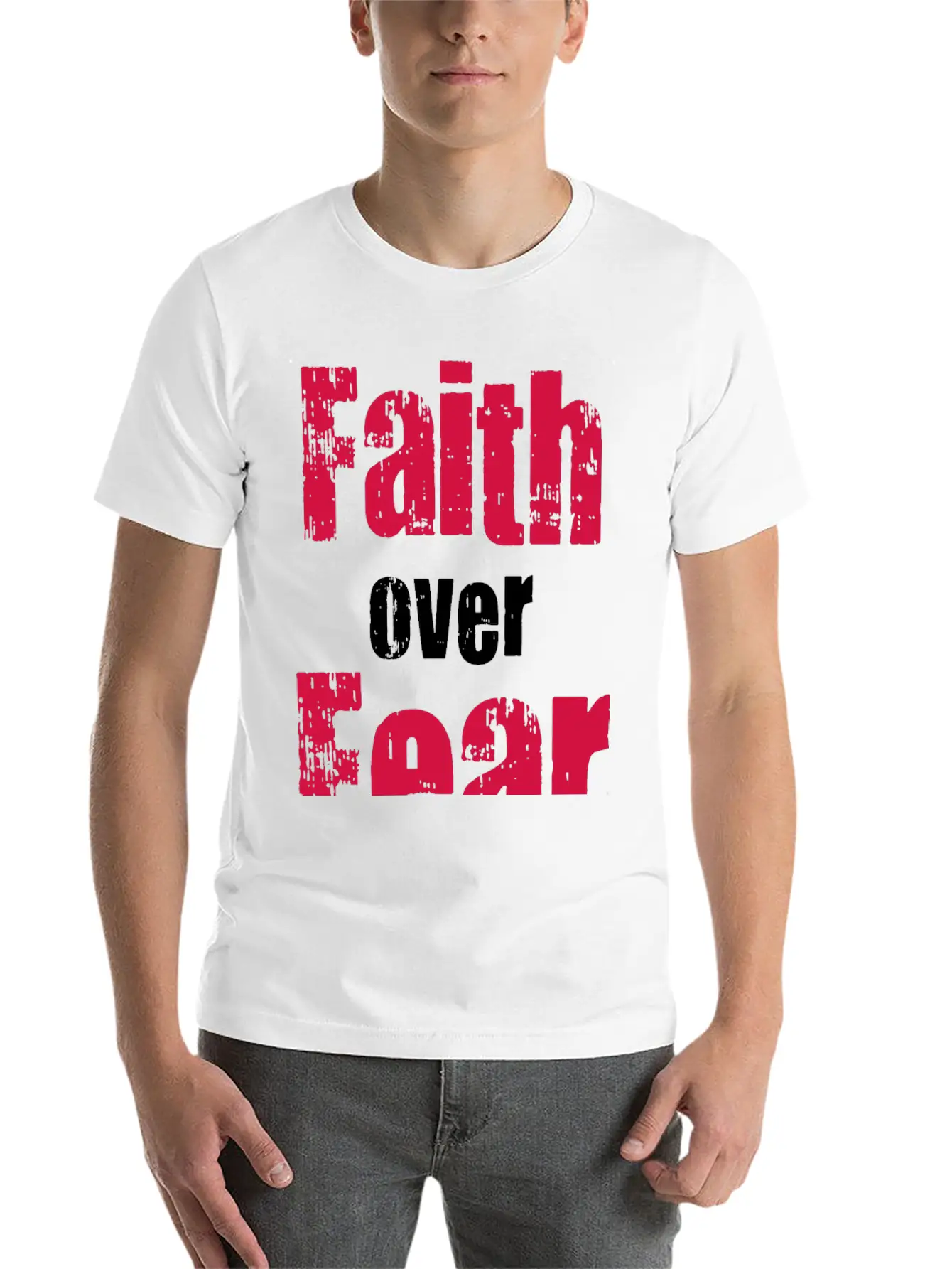 Faith Over Fear Comfortable Minimalist Graphic Tee – Summer Style Essential