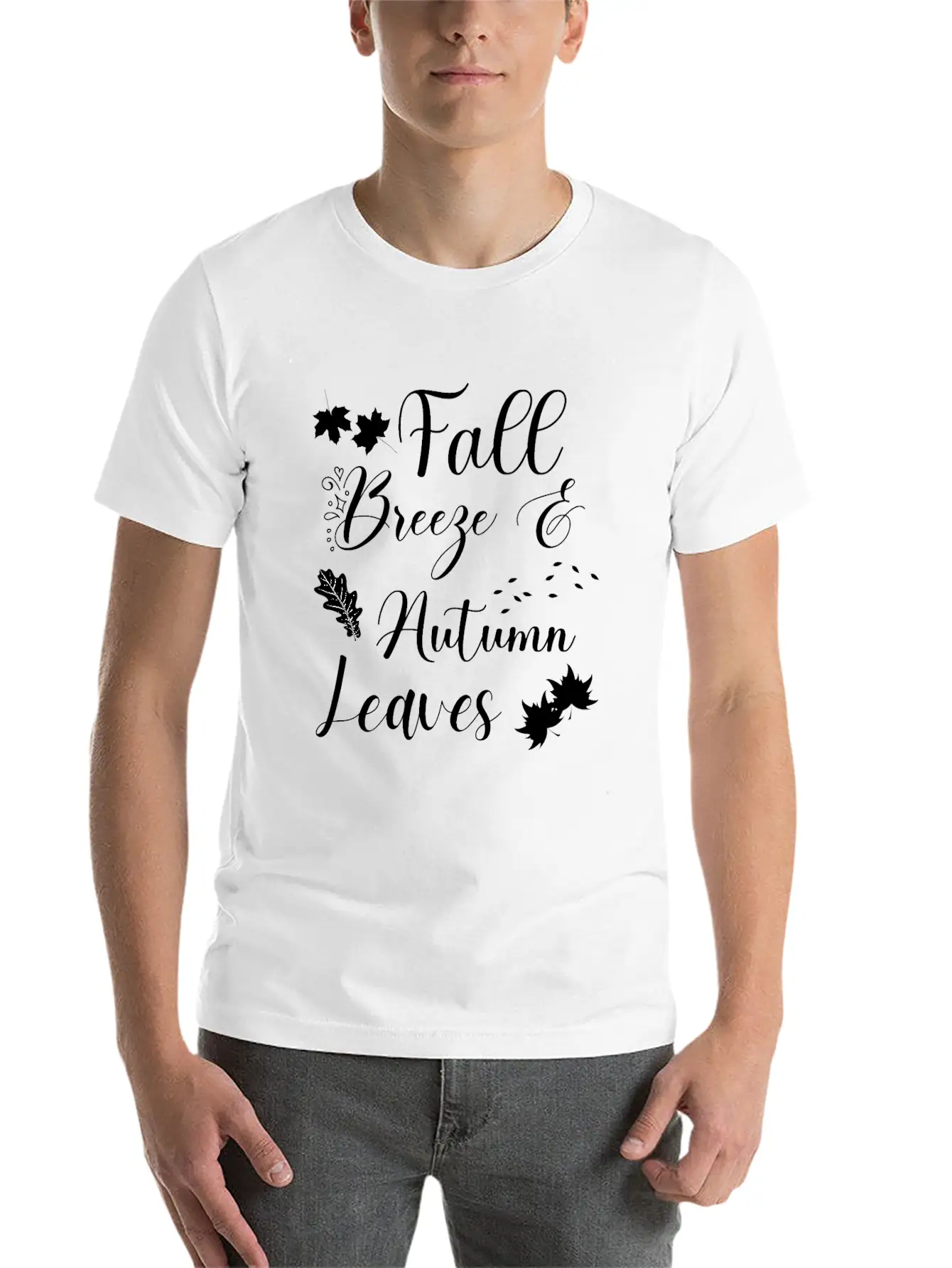 Fall Breeze And Autumn Leaves Unisex Short Sleeve Soft Cotton T-Shirt – Casual Everyday Wear