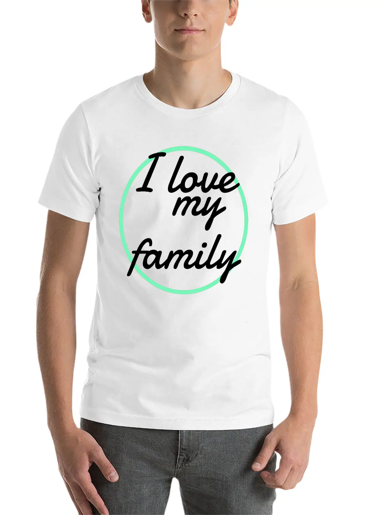 Family - I Love My Family Unisex Short Sleeve Soft Cotton T-Shirt – Casual Everyday Wear