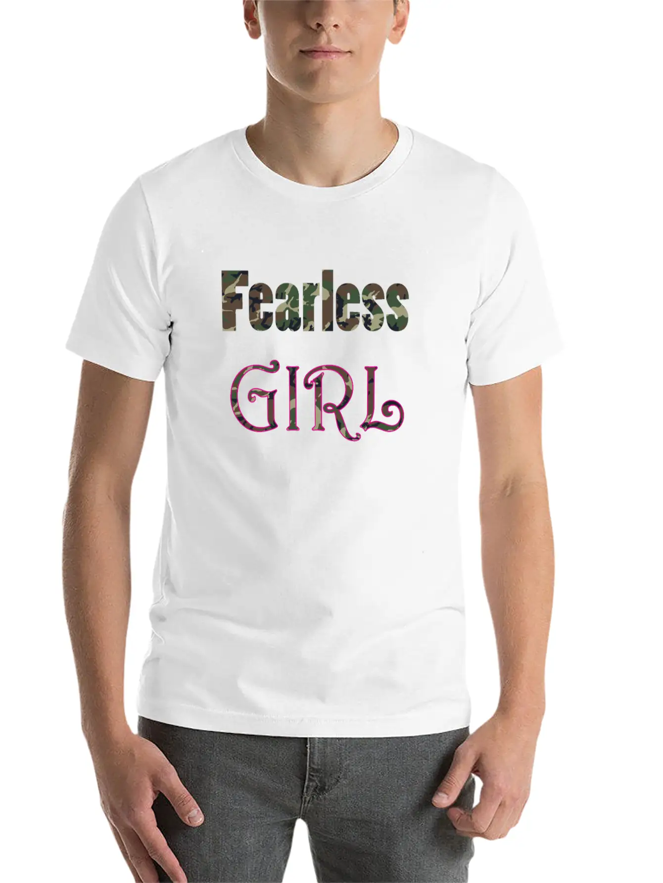 Fearless Girl For Brave Girls And Women Design Basic Graphic T-Shirt – Daily Comfort In Soft Cotton