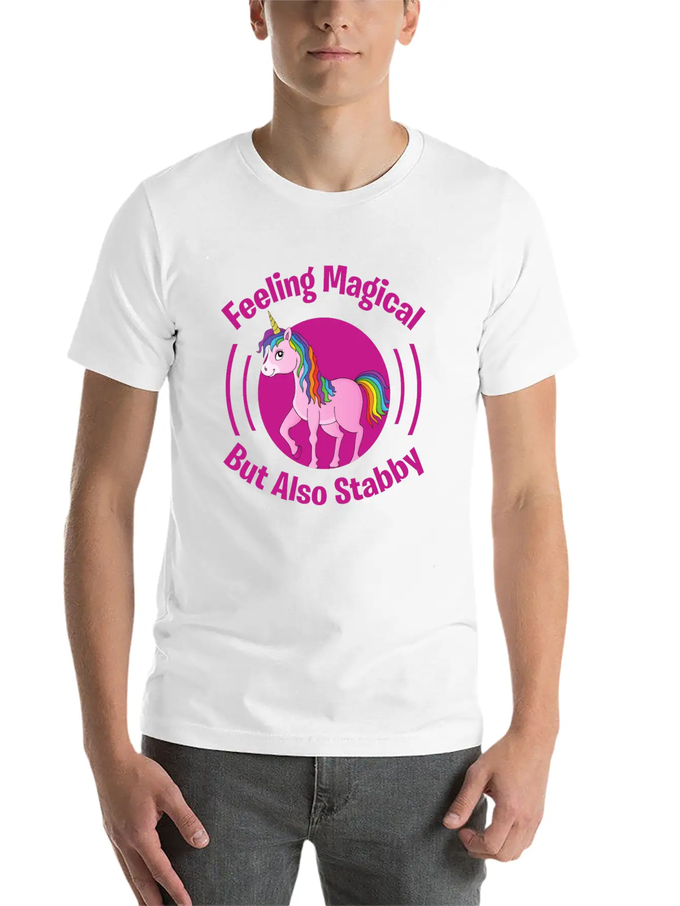 Feeling Magical But Also Stabby Basic Graphic T-Shirt – Daily Comfort In Soft Cotton