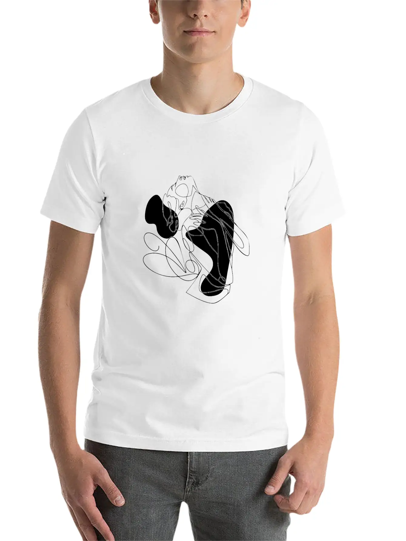 Female Body Line Art Unisex Casual T-Shirt – Clean Design For Daily Comfort