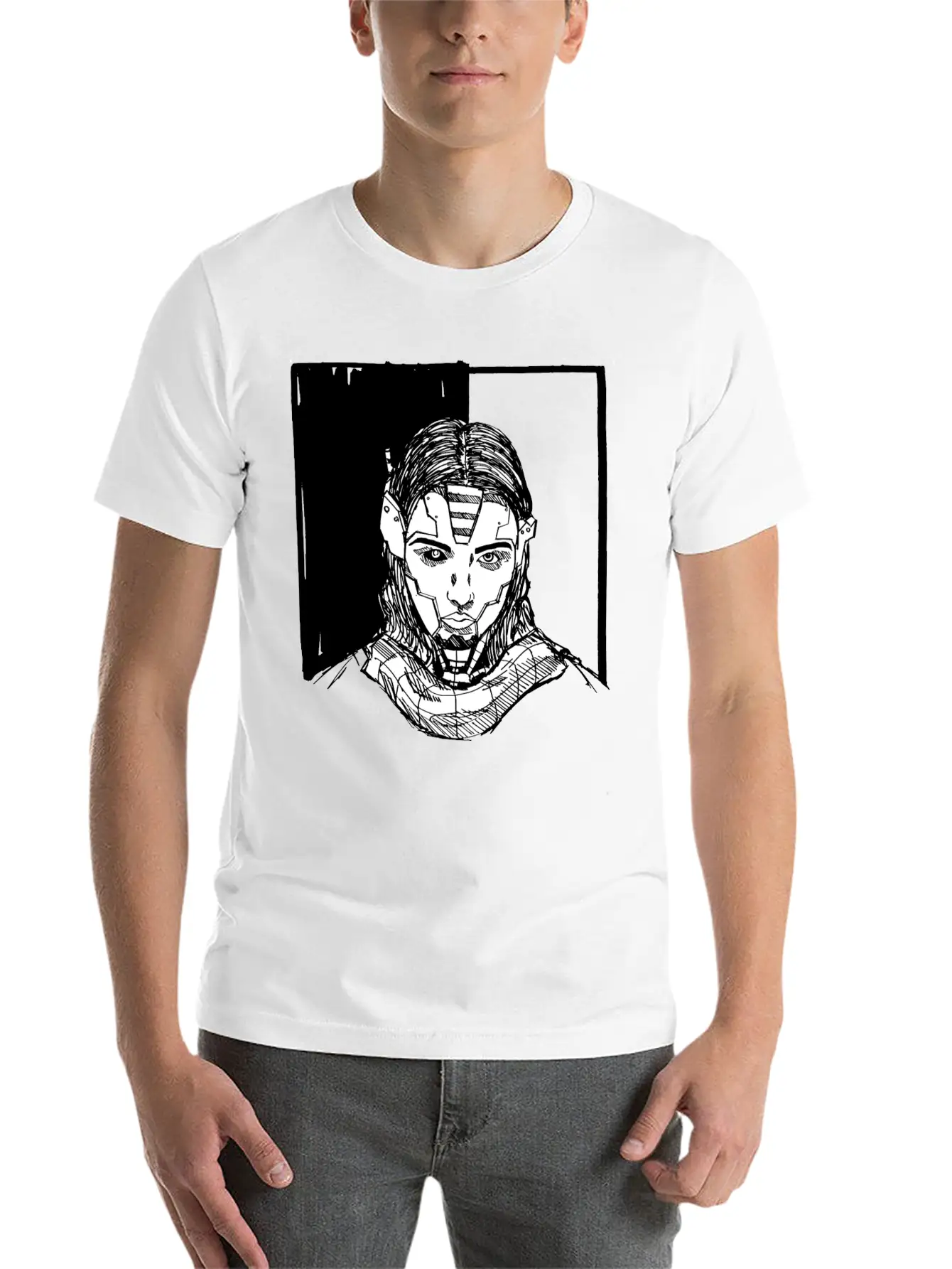 Female Robot, Cyborg, Android, Roboter AI, Stylish Everyday T-Shirt – Unisex Basic Cotton Tee