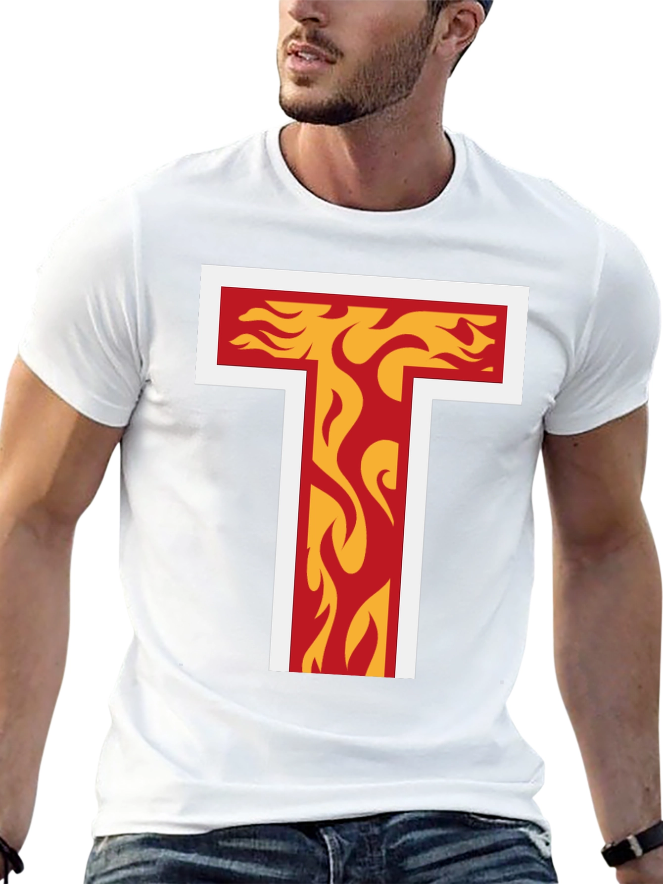 Flaming T Graphic Tee - Bold Design