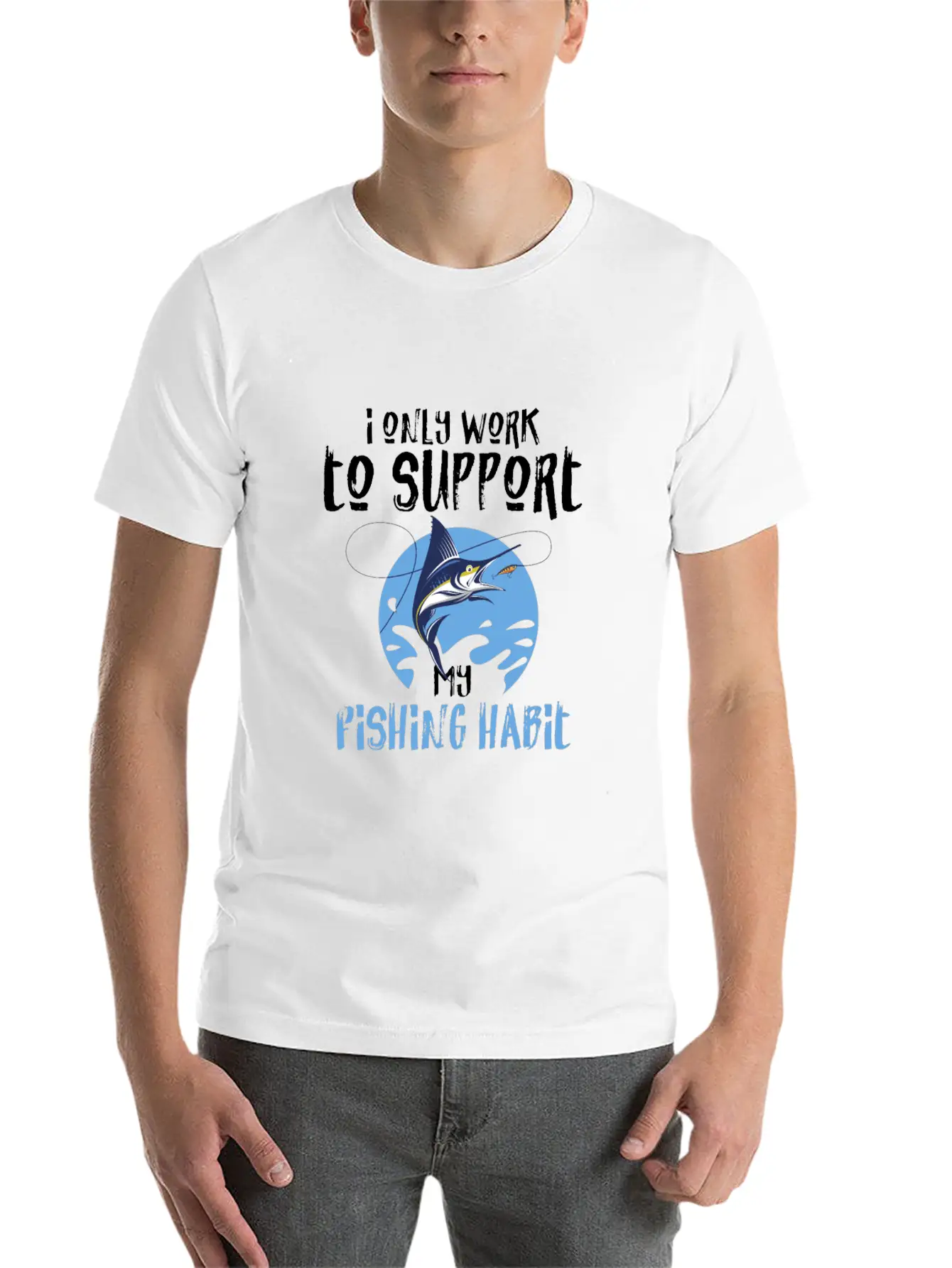 Fishing My Fishing Habit Basic Graphic T-Shirt – Daily Comfort In Soft Cotton