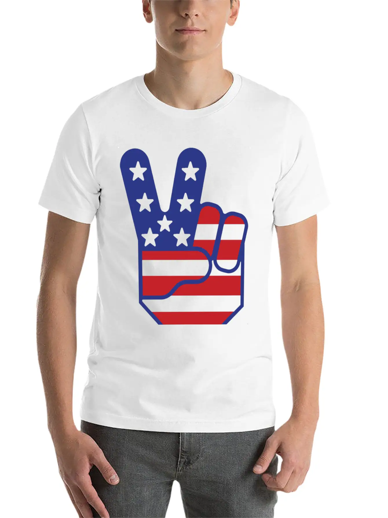 Flag Peace Sign Stylish Everyday T-Shirt – Unisex Basic Cotton Tee