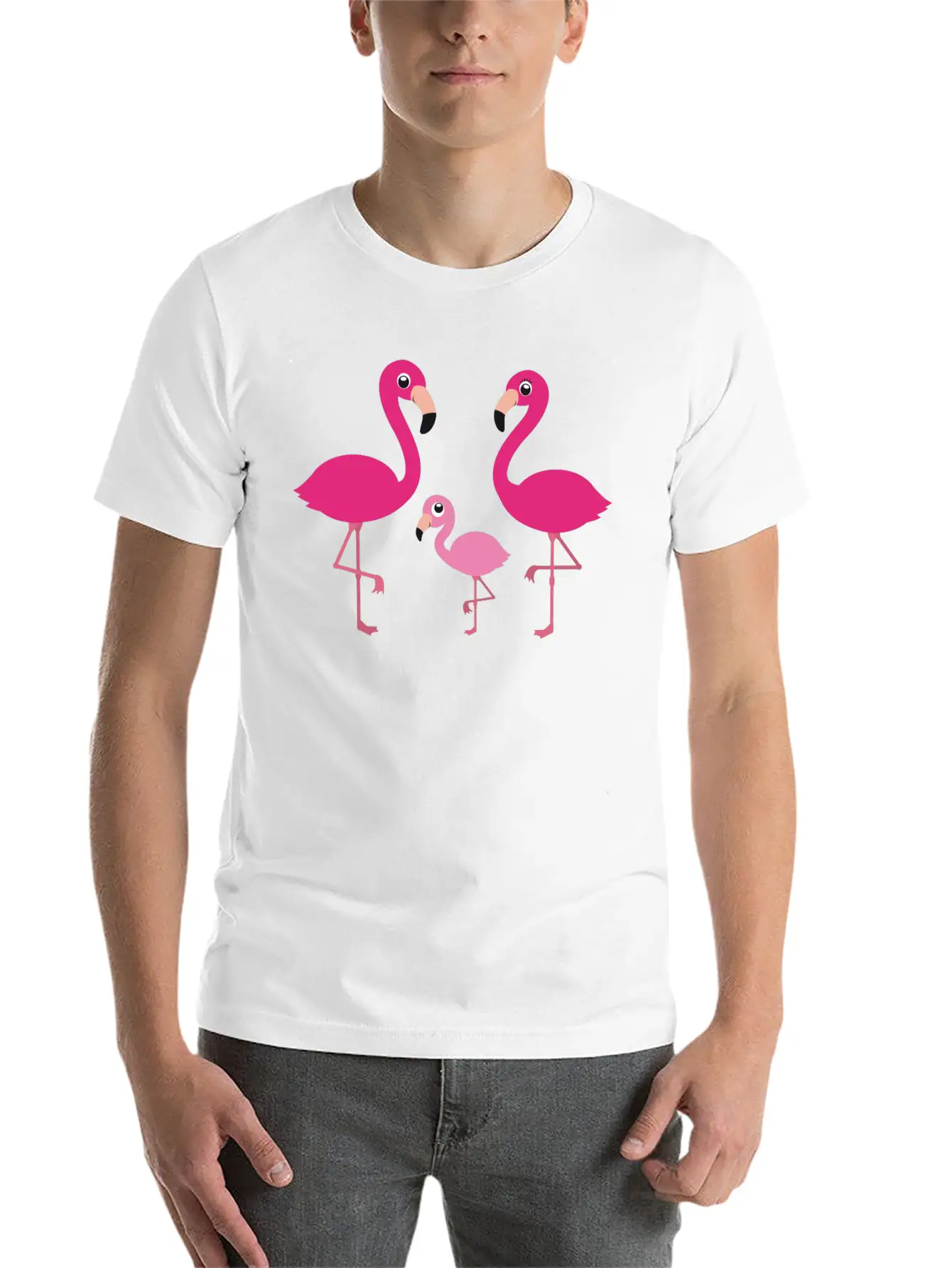 Flamingo Family Stylish Everyday T-Shirt – Unisex Basic Cotton Tee