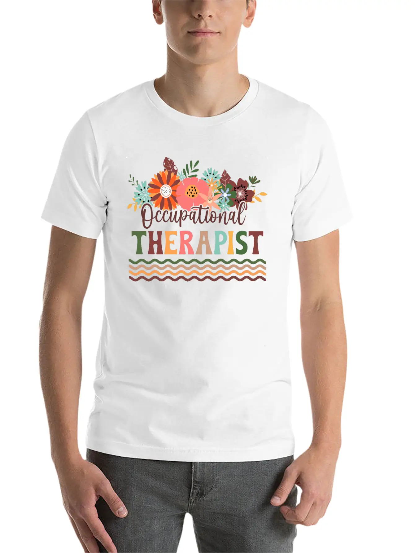 Floral Occupational Therapist Basic Graphic T-Shirt – Daily Comfort In Soft Cotton