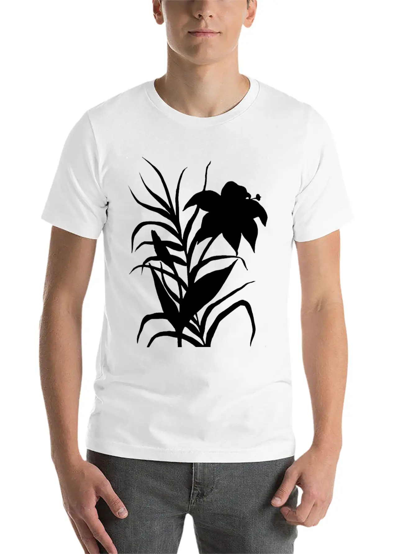 Flower 3 (silhouette) Stylish Everyday T-Shirt – Unisex Basic Cotton Tee
