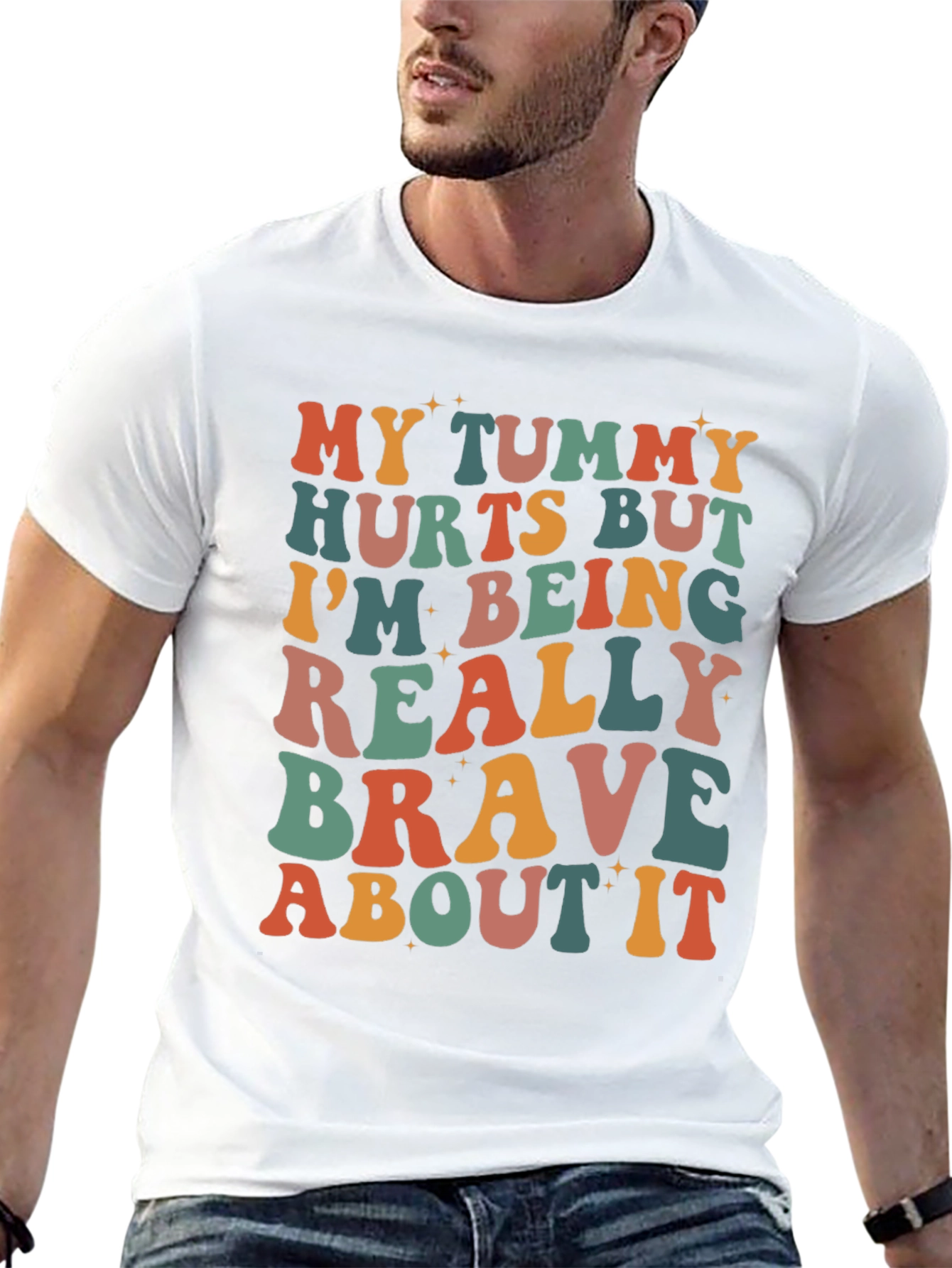 Funny Tummy Hurts Brave Graphic Tee