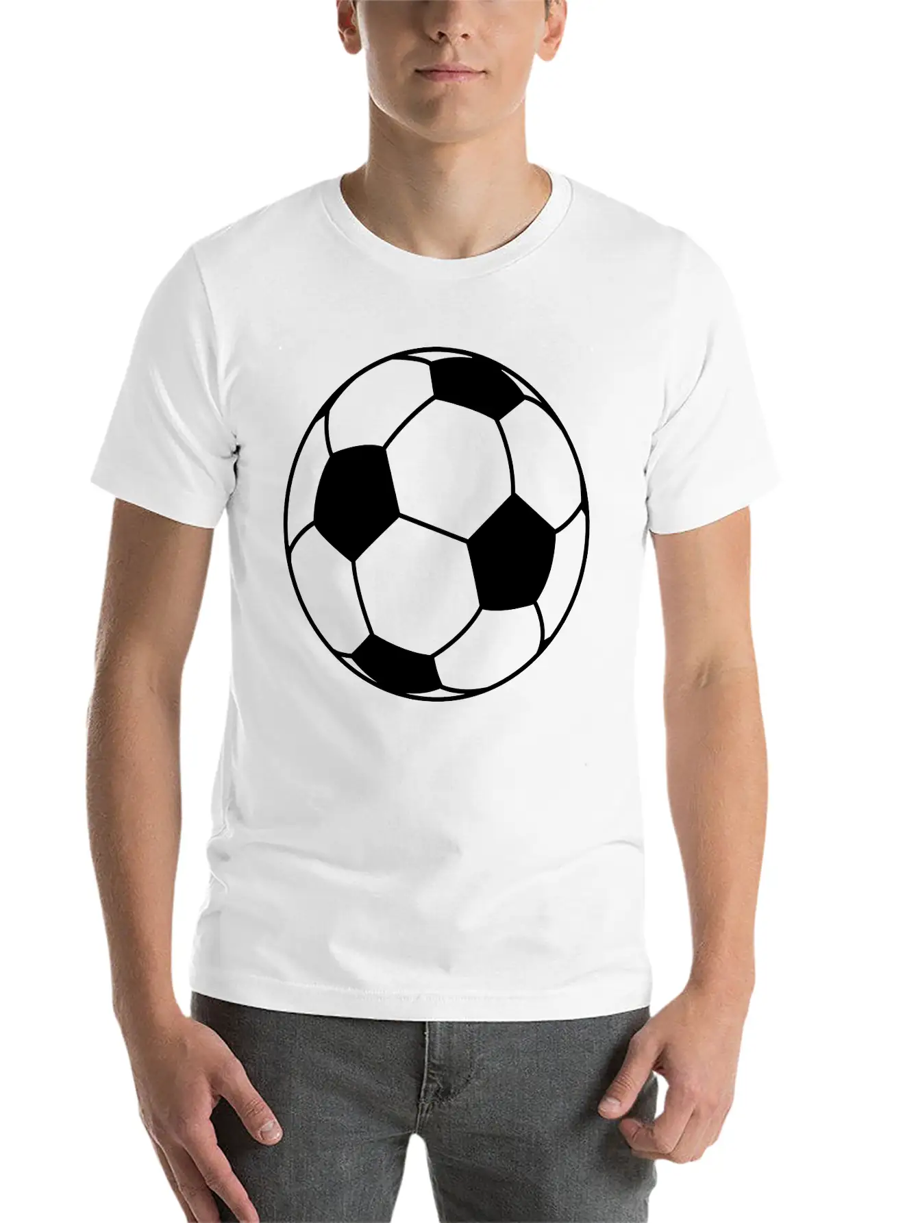 Football Ball Unisex Short Sleeve Soft Cotton T-Shirt – Casual Everyday Wear
