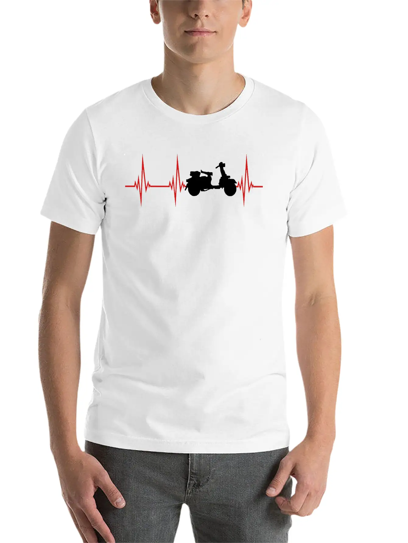 Frequency Heartbeat Scooter Pulse Clip Clipart Dri Comfortable Minimalist Graphic Tee – Summer Style Essential