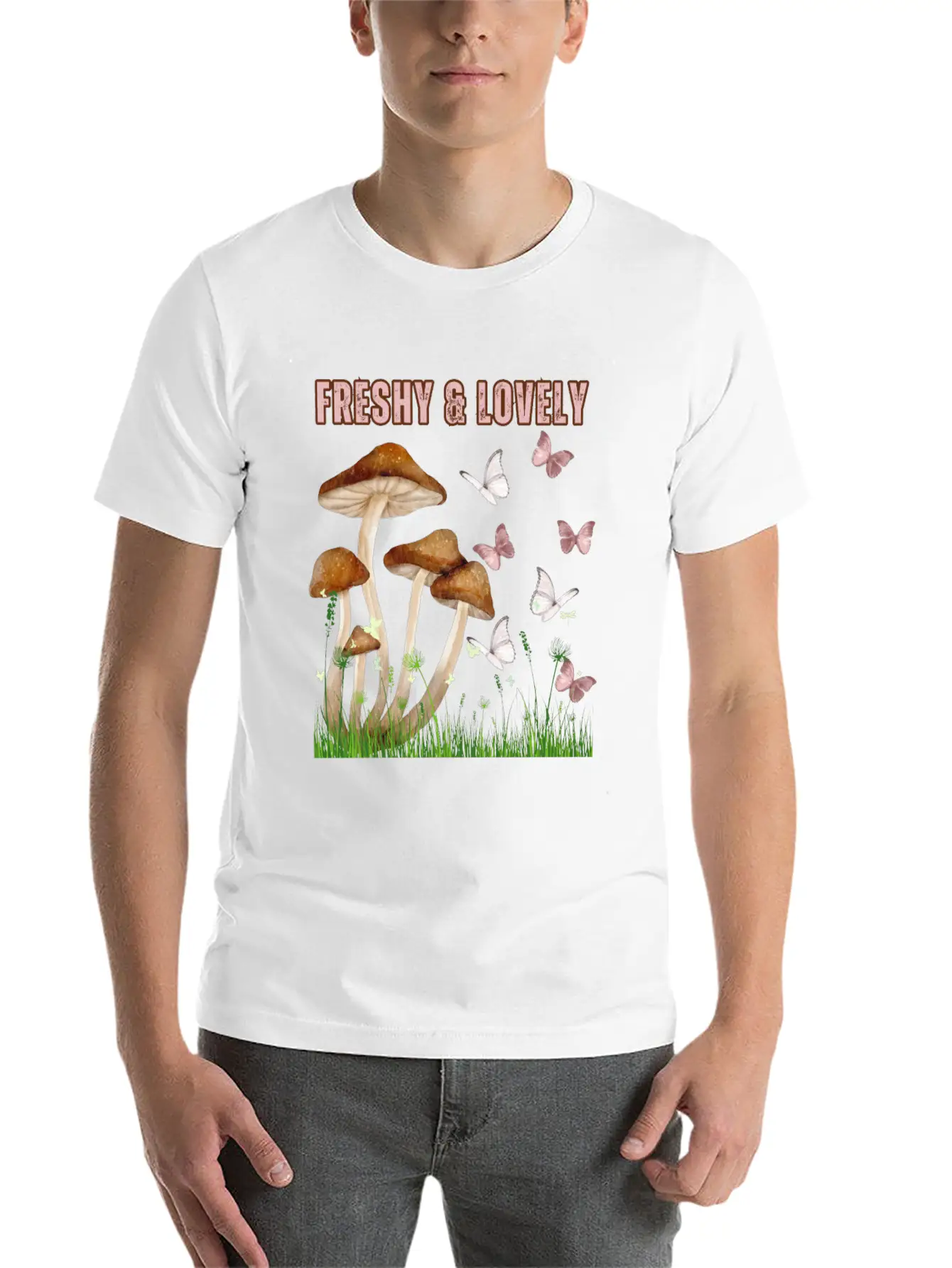 Freshy Lovely MushRooms 1 Stylish Everyday T-Shirt – Unisex Basic Cotton Tee