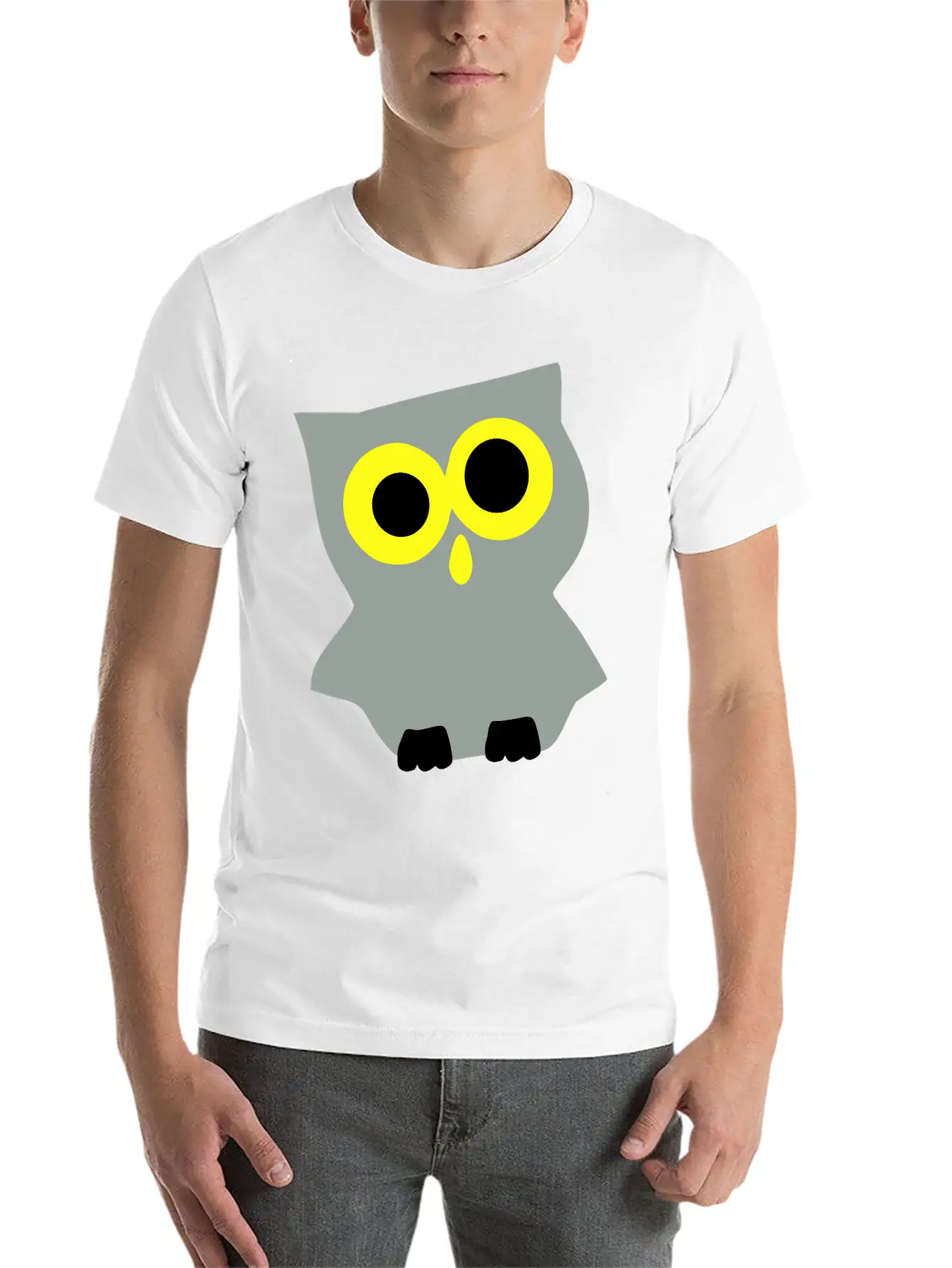 Funny_baby_owl_vector Art Unisex Short Sleeve Soft Cotton T-Shirt – Casual Everyday Wear