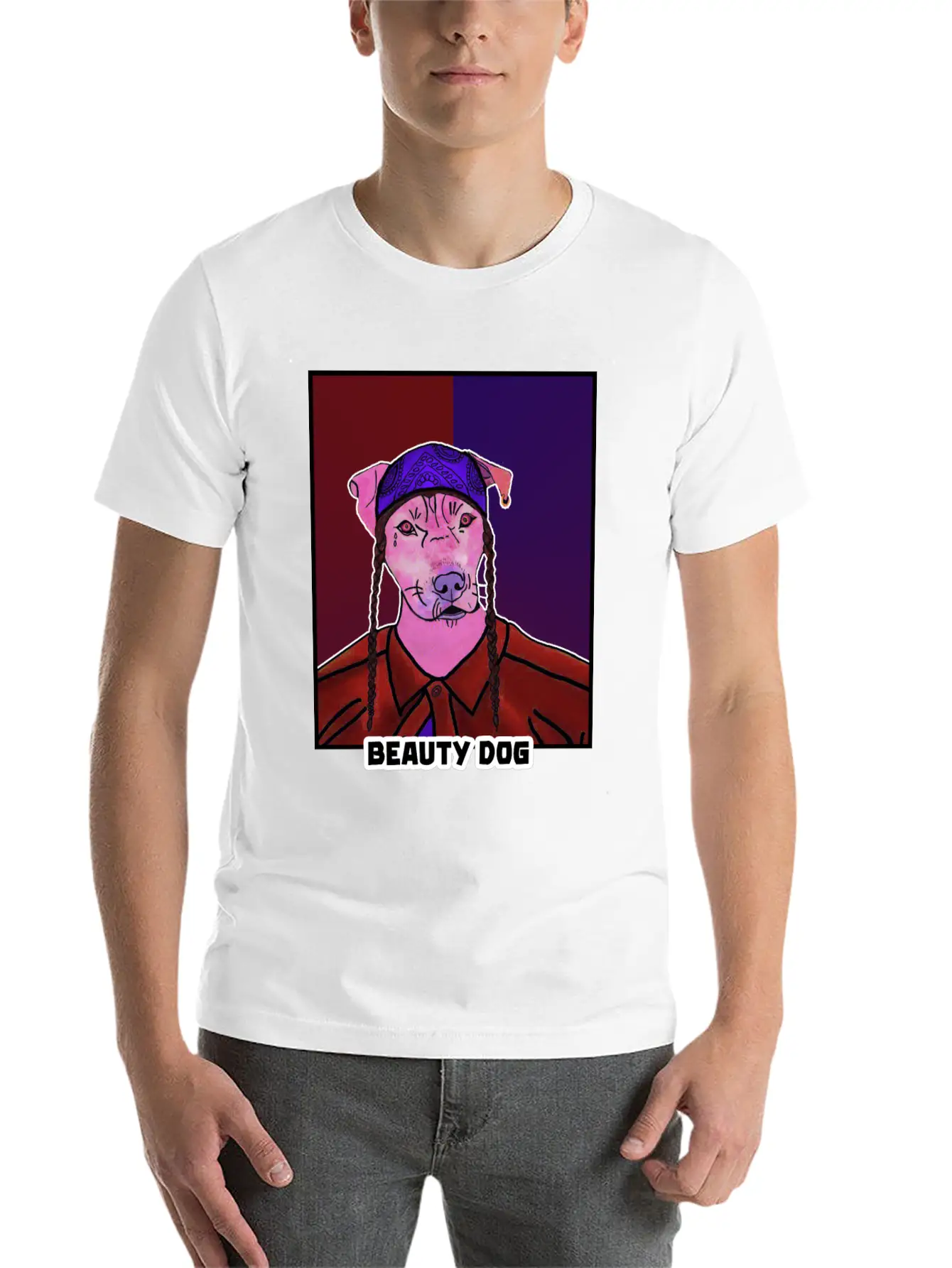 Funny Cartoon NFT Beauty Dog Stylish Everyday T-Shirt – Unisex Basic Cotton Tee