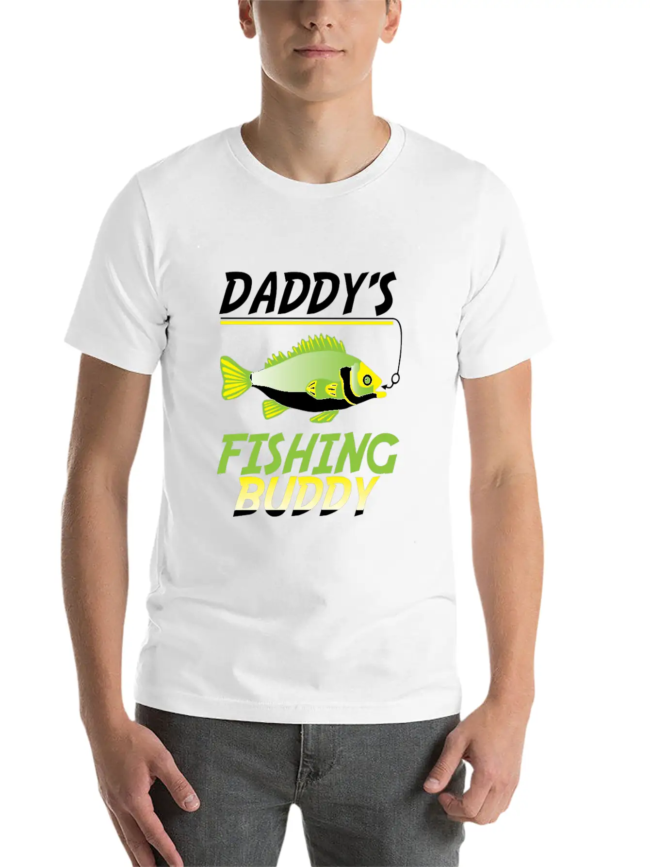 Funny Fishing Daddy's Fishing Buddy Fish Gift Basic Graphic T-Shirt – Daily Comfort In Soft Cotton