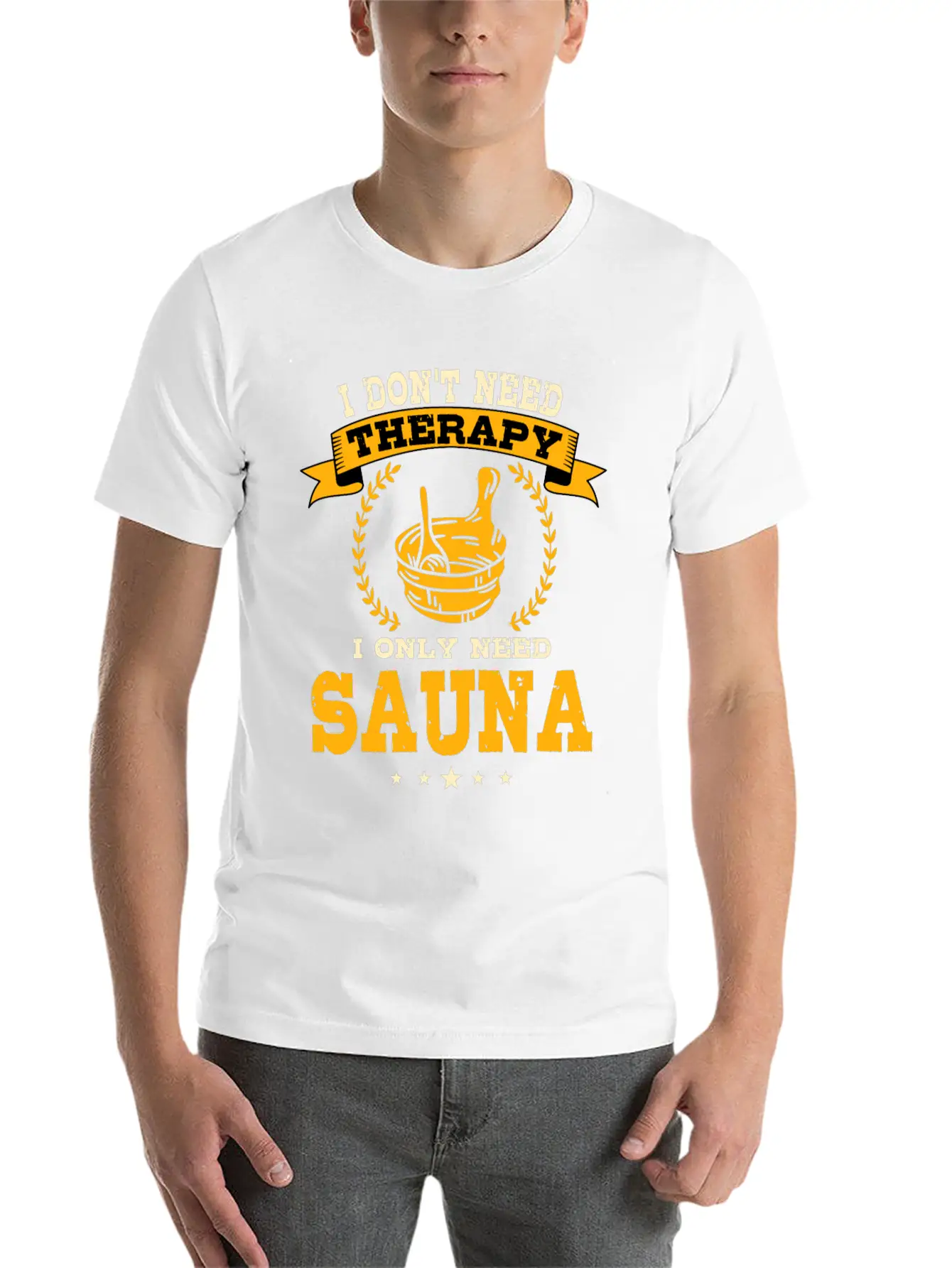 Funny Sauna Quote Unisex Short Sleeve Soft Cotton T-Shirt – Casual Everyday Wear