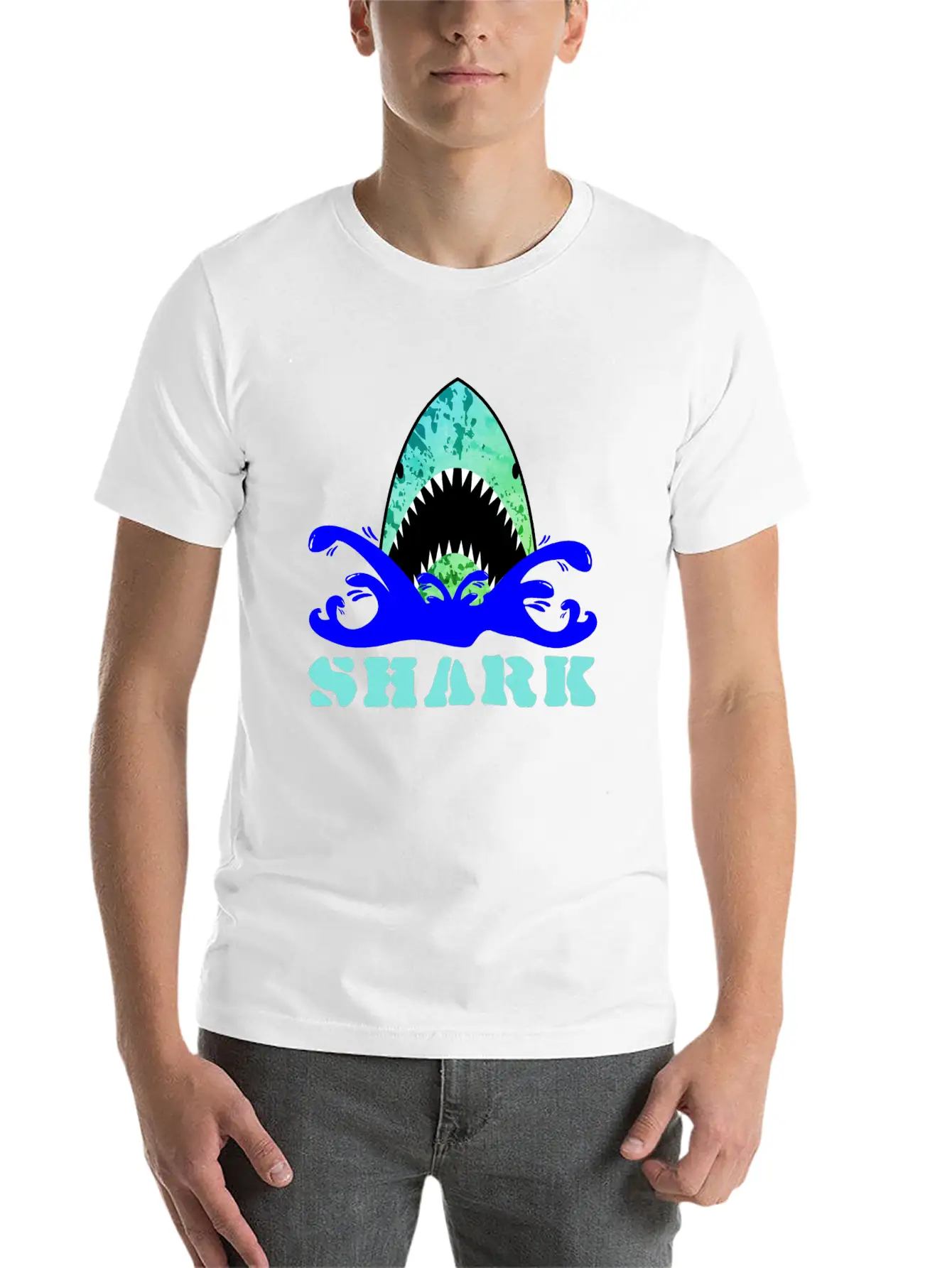 Funny Shark Comfortable Minimalist Graphic Tee – Summer Style Essential