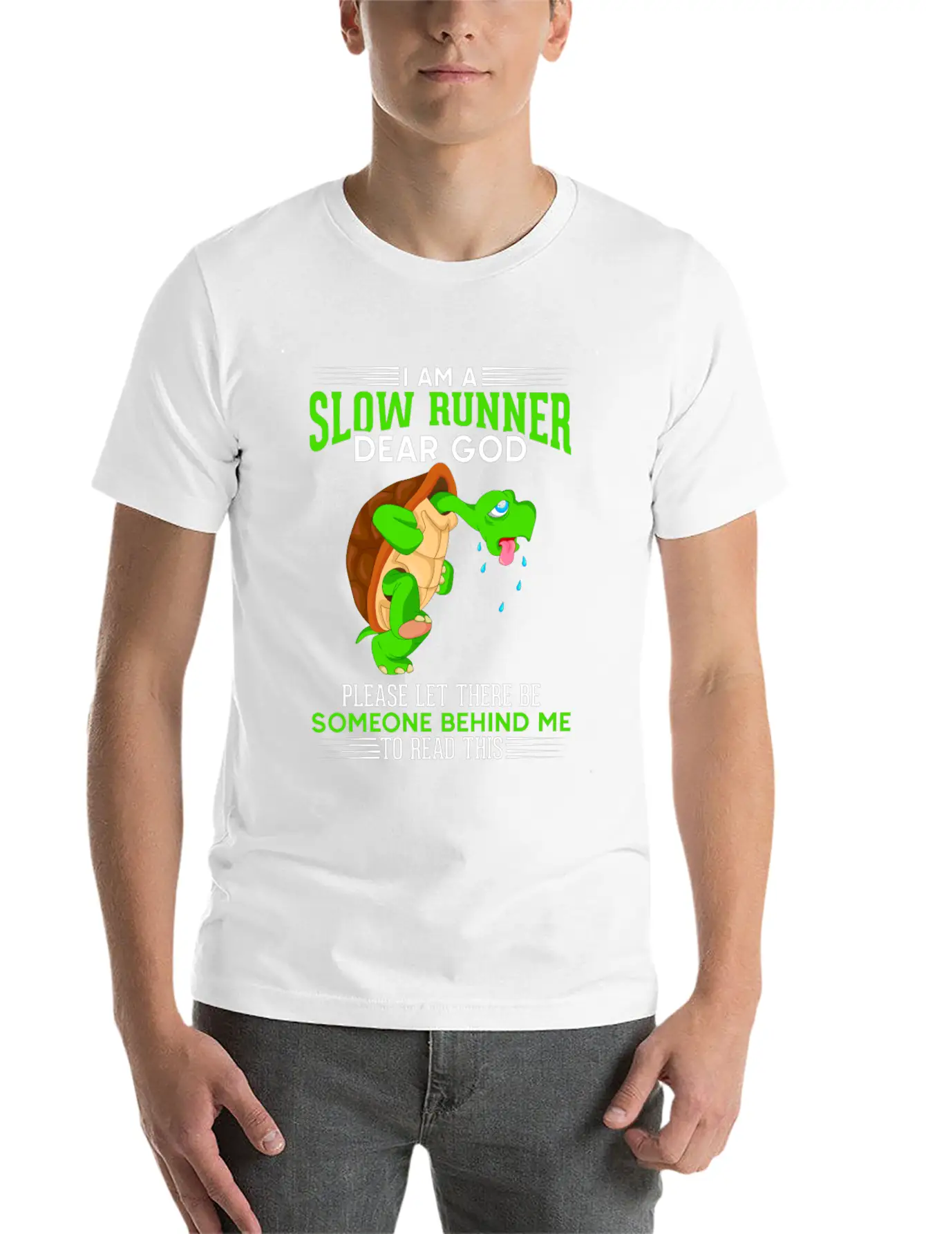 Funny Slow Running Turtle Runner Marathon Humor Basic Graphic T-Shirt – Daily Comfort In Soft Cotton