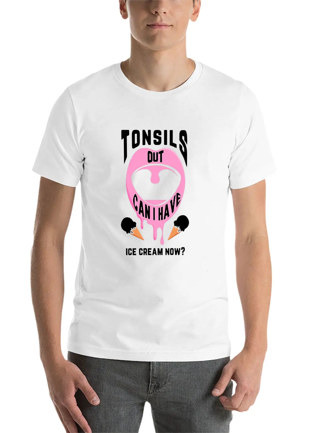 Funny Tonsil Removal Surgery Ice Cream Get Well Recovery 1 Timeless Short Sleeve Tee – Comfy And Minimalist Design