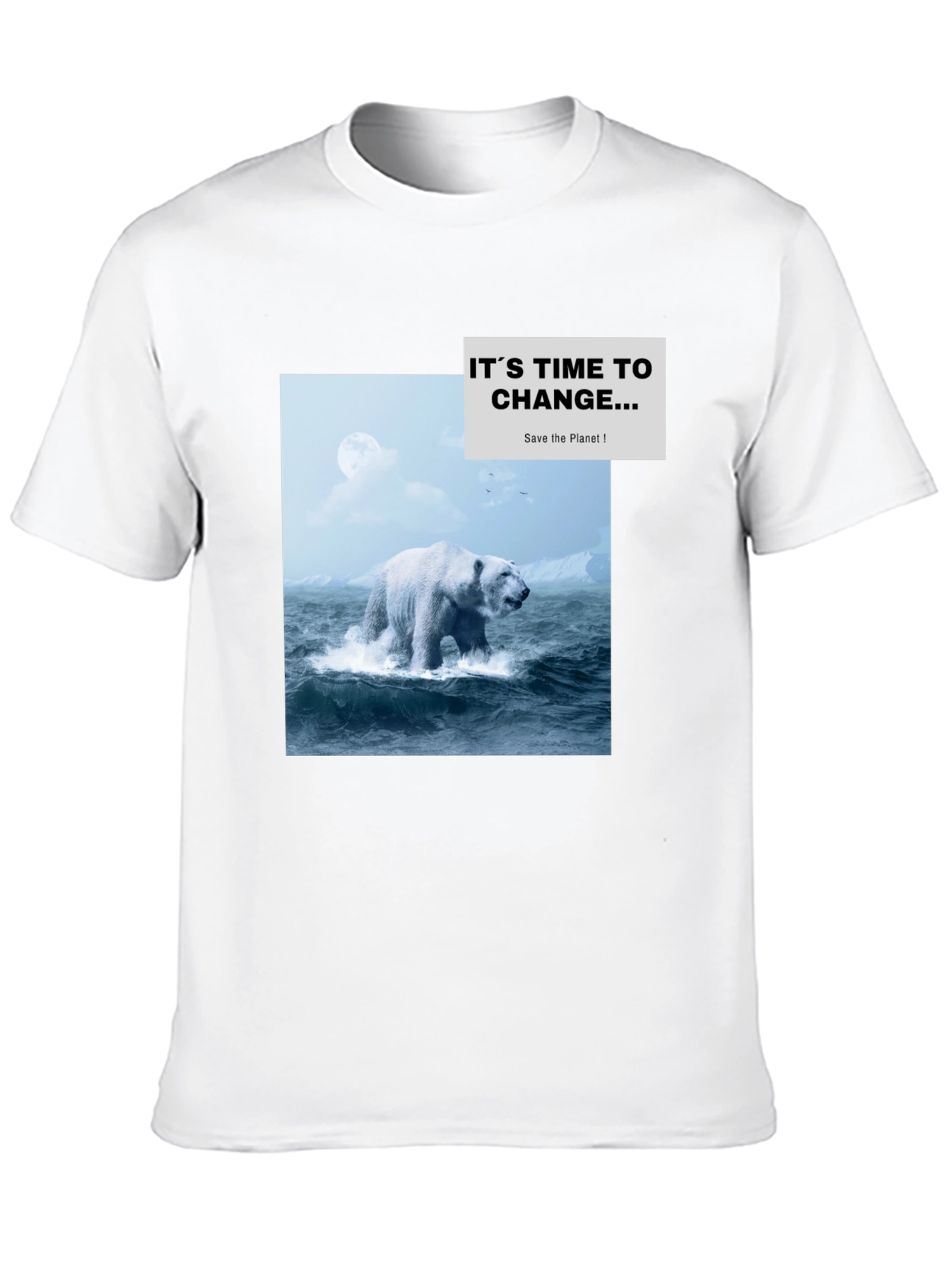 Eco-Conscious Polar Bear Graphic T-Shirt