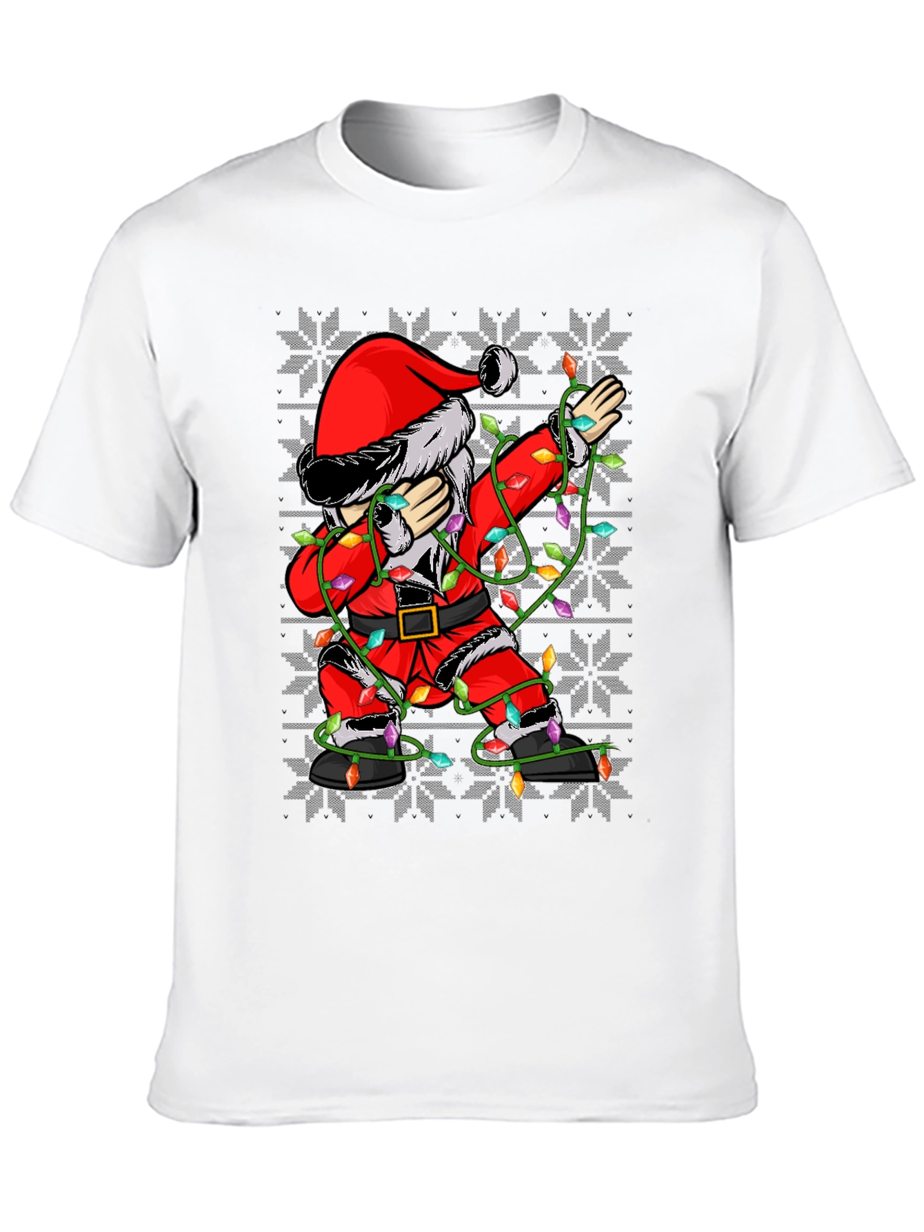 Dabbing Santa Christmas Lights T-Shirt