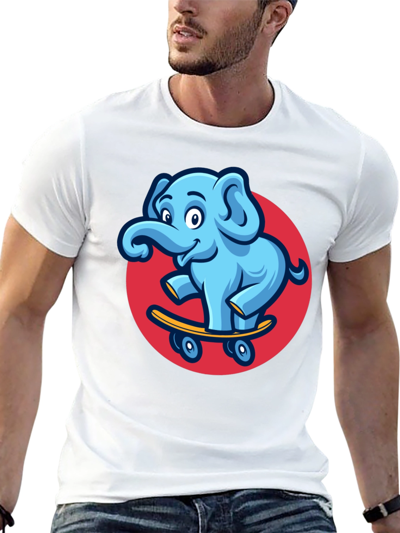 Cool Elephant Skateboard Graphic Tee